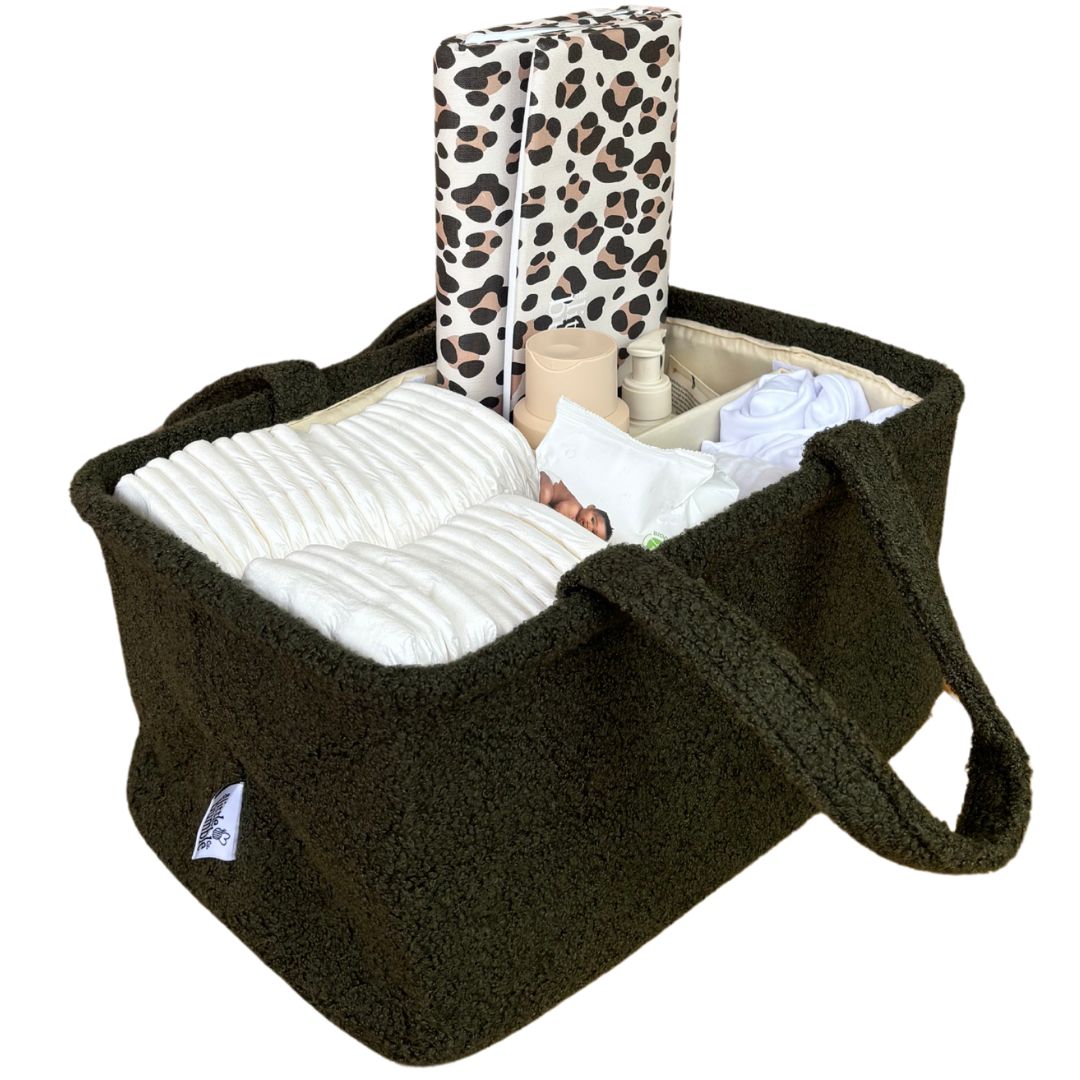 Bouclé Teddy Nappy Caddy - Khaki