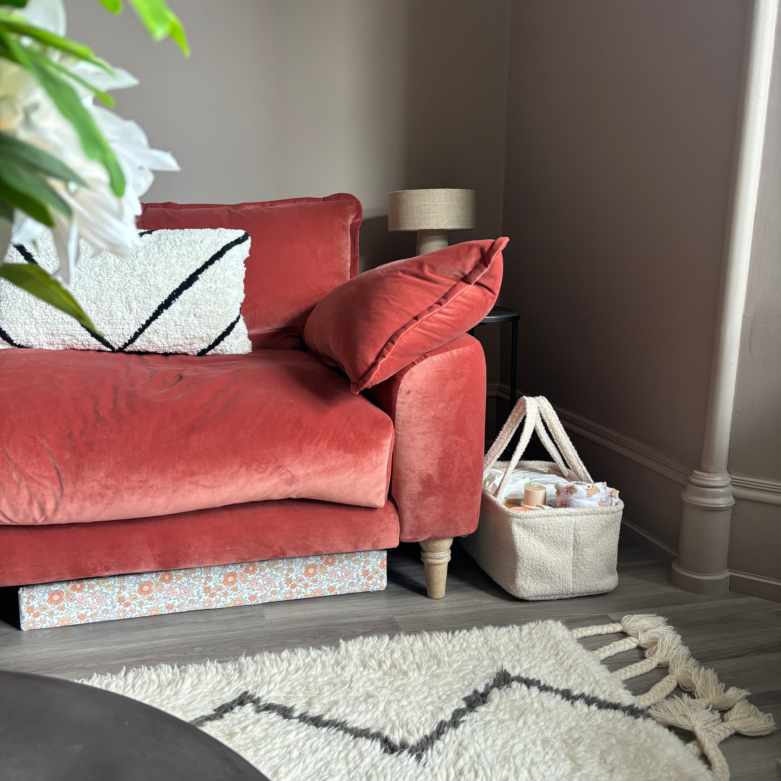 Bouclé Teddy Nappy Caddy - Cream