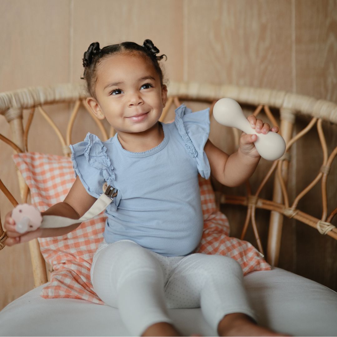 Mushie Silicone Baby Rattle - Shifting Sand