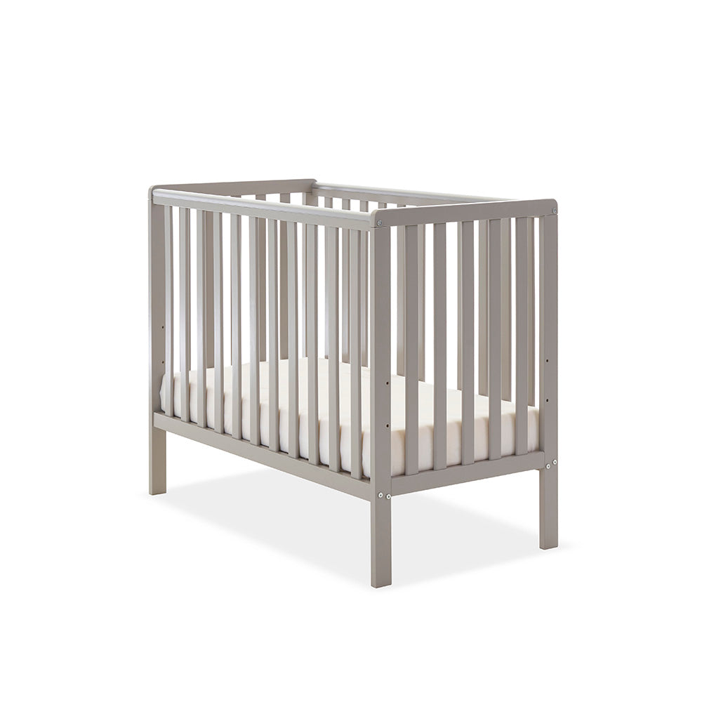 Bantam Space Saver Cot & Fibre Mattress - Warm Grey