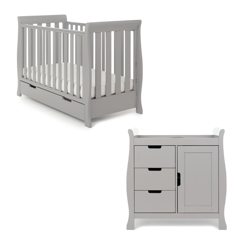 Stamford Mini Sleigh 2 Piece Room Set - Warm Grey