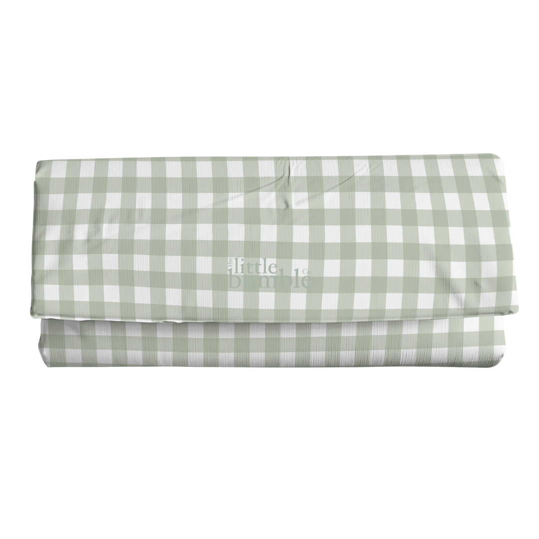 Travel Changing Mat - Sage Gingham