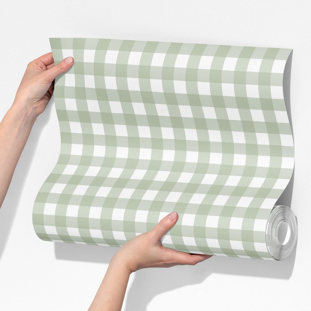 Wallpaper - Sage Gingham