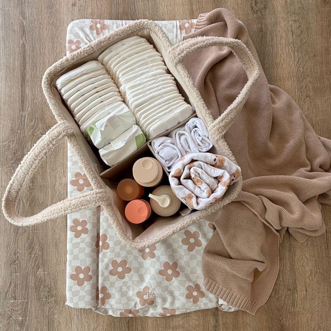 Bouclé Teddy Nappy Caddy - Cream