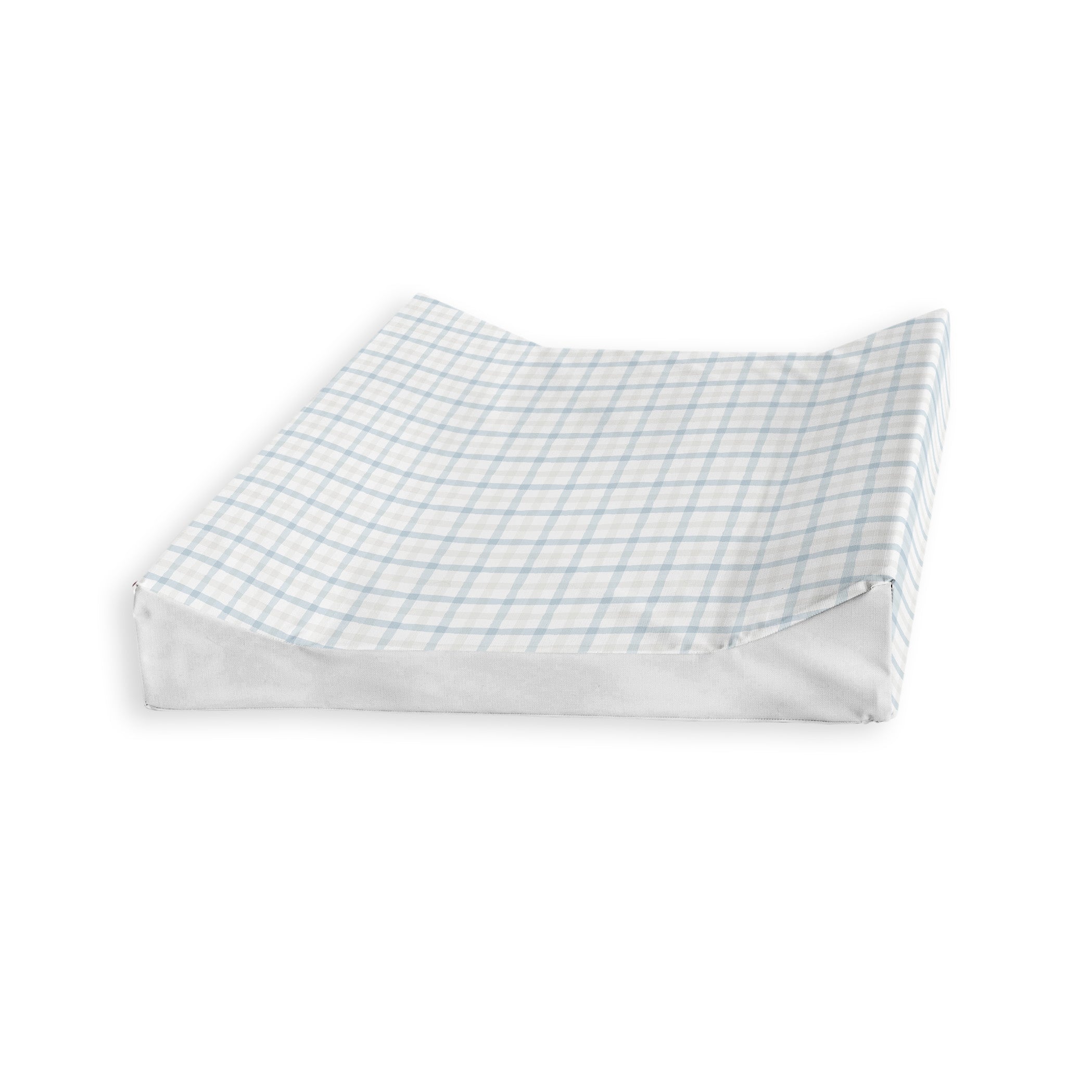 Anti Roll Changing Mat - Blue Beige Plaid
