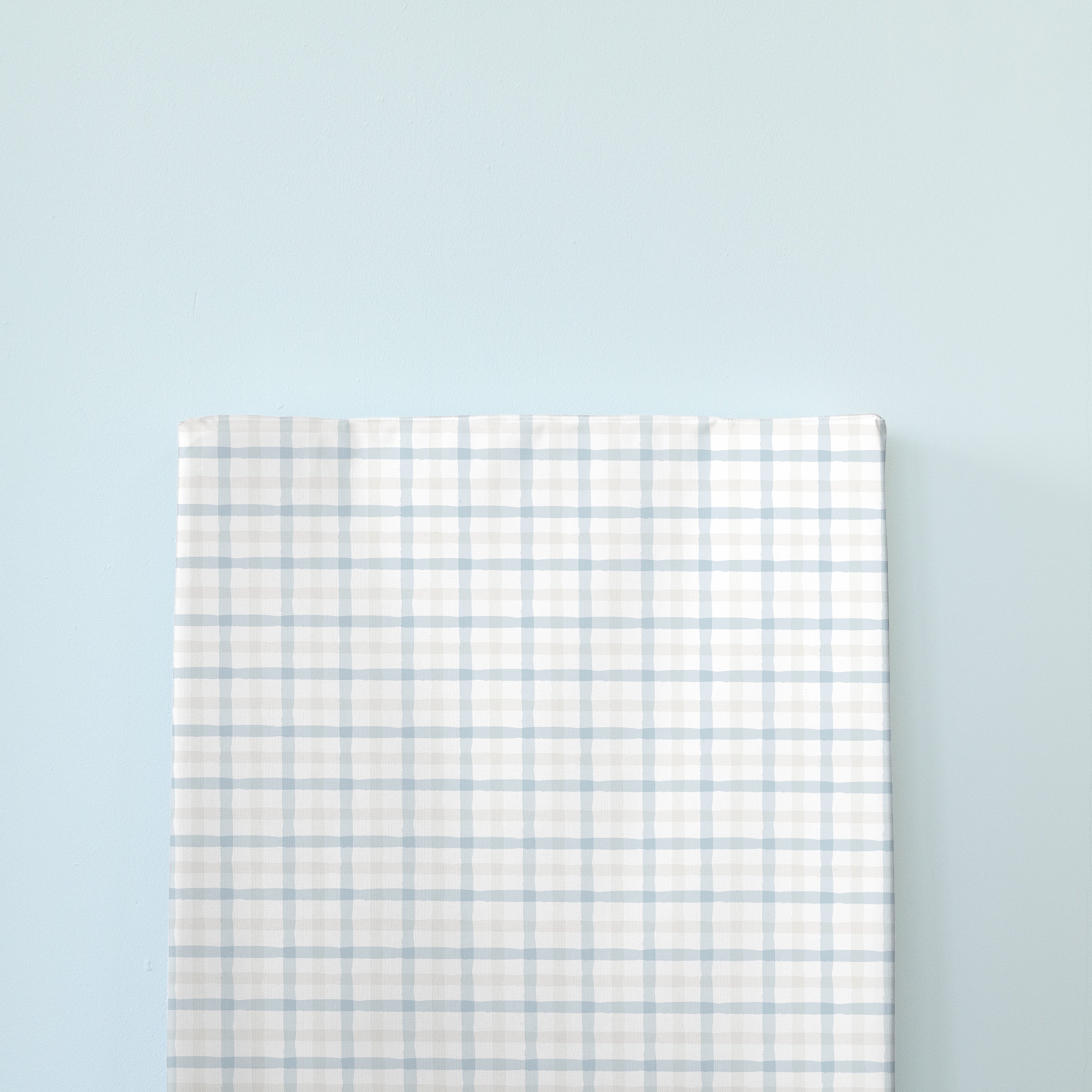 Anti Roll Changing Mat - Blue Beige Plaid