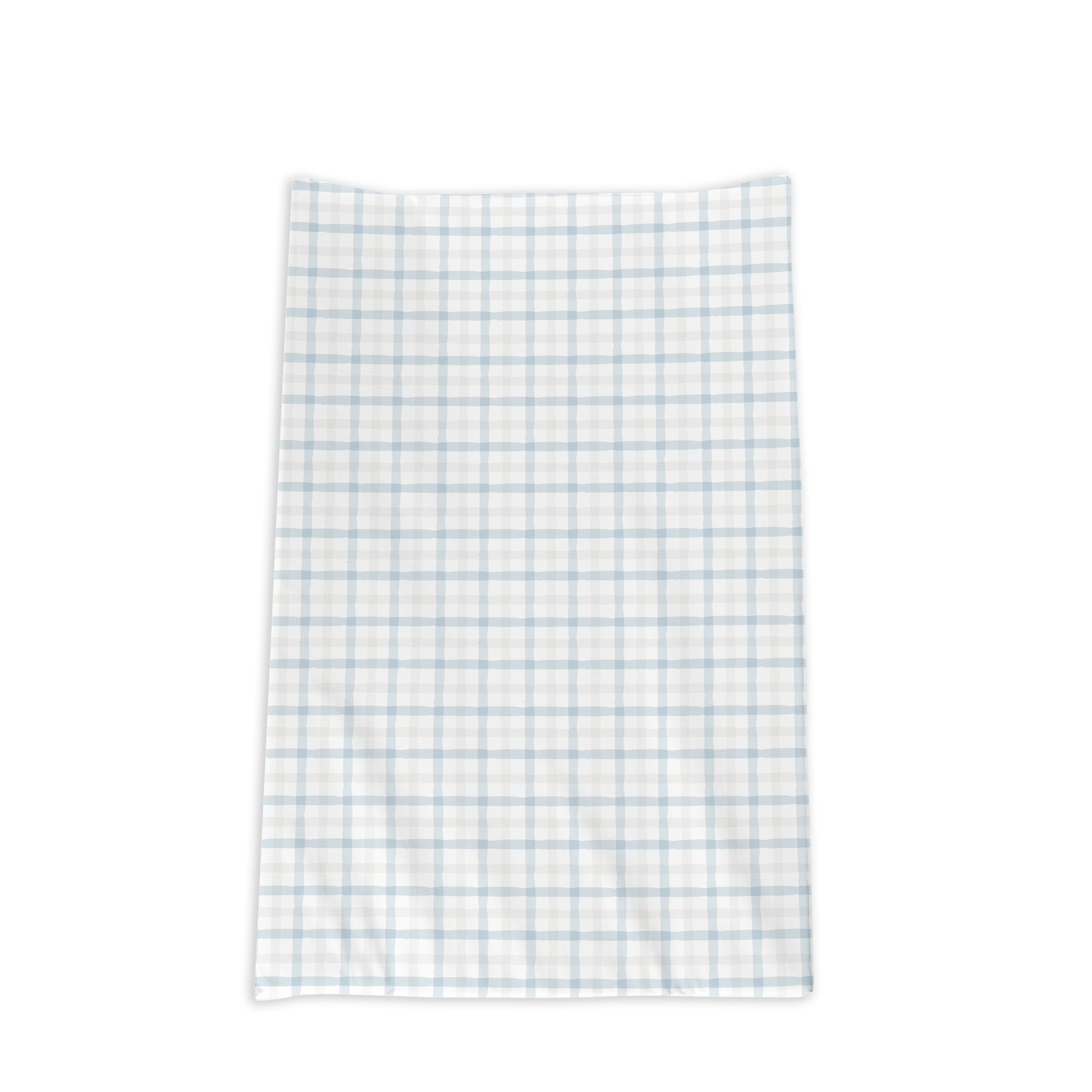 Anti Roll Changing Mat - Blue Beige Plaid