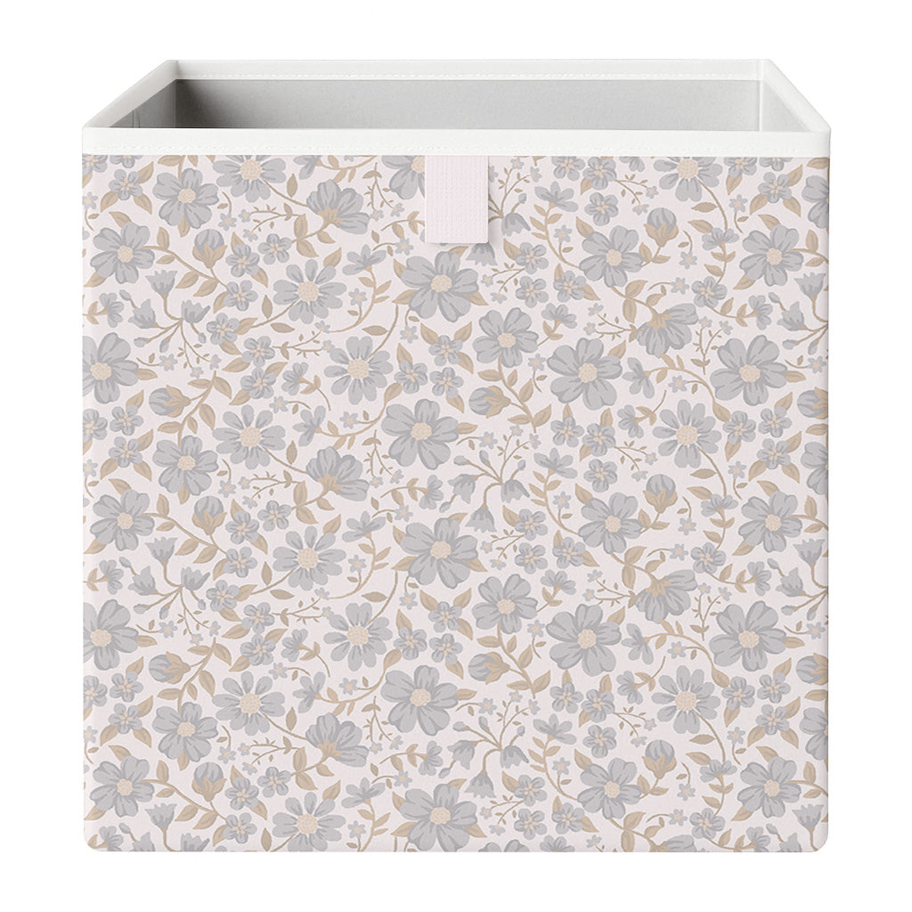 Cube Storage Box - Vintage Blue Floral
