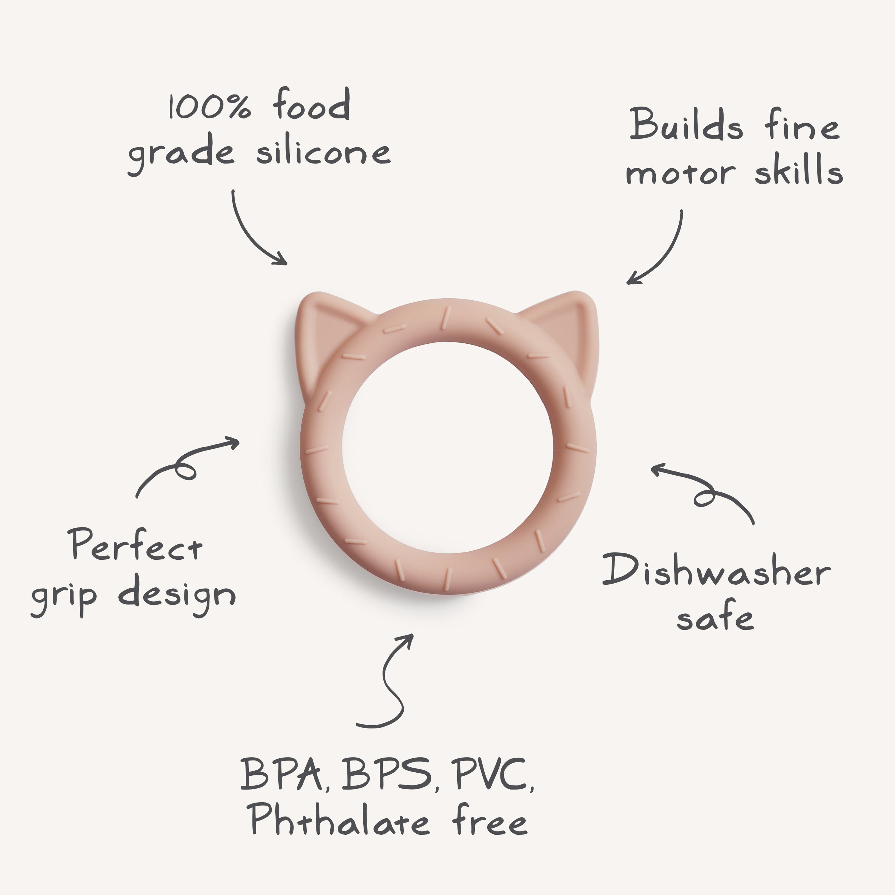 Mushie Cat Teether - Blush