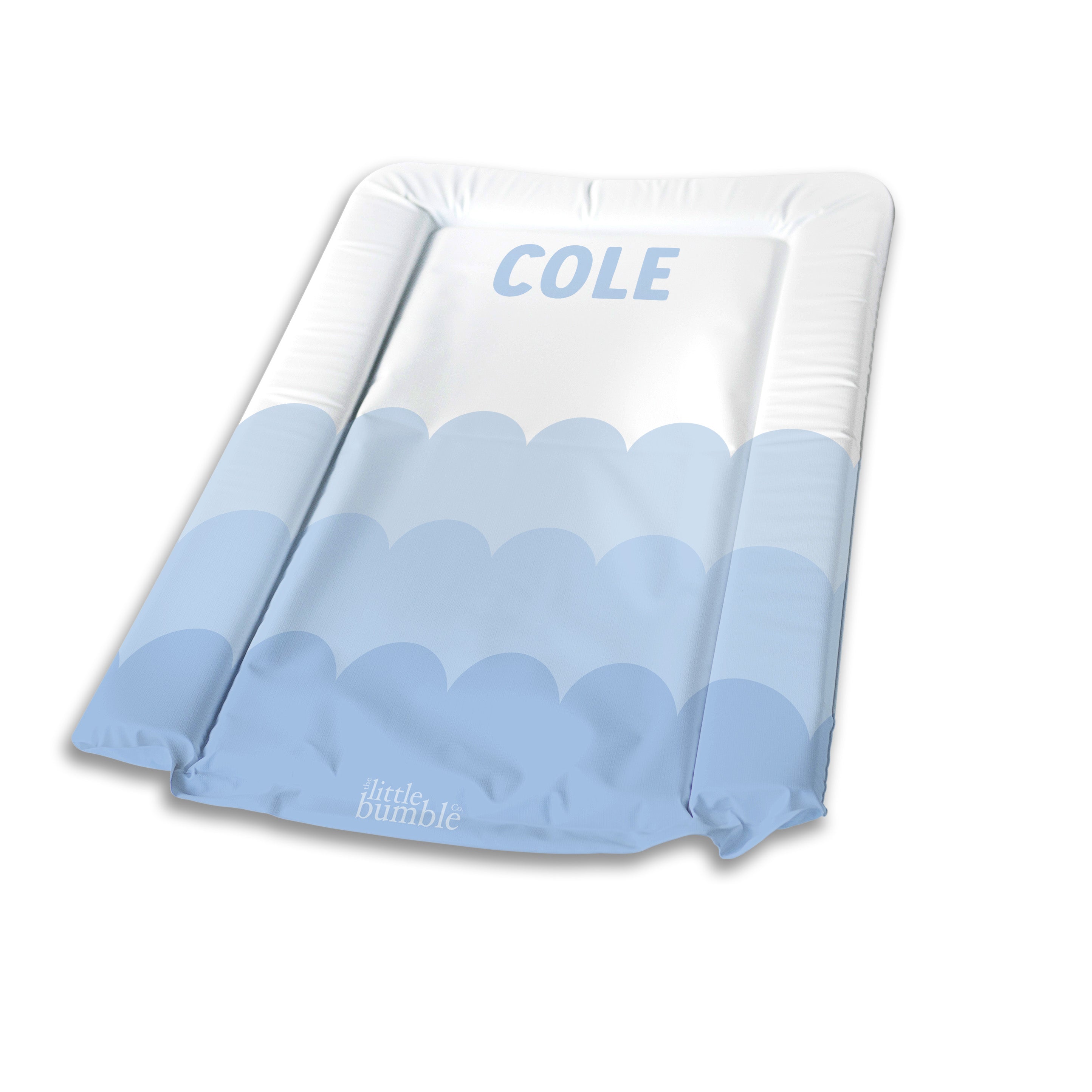 Personalised Classic Changing Mat - Blue Scallops