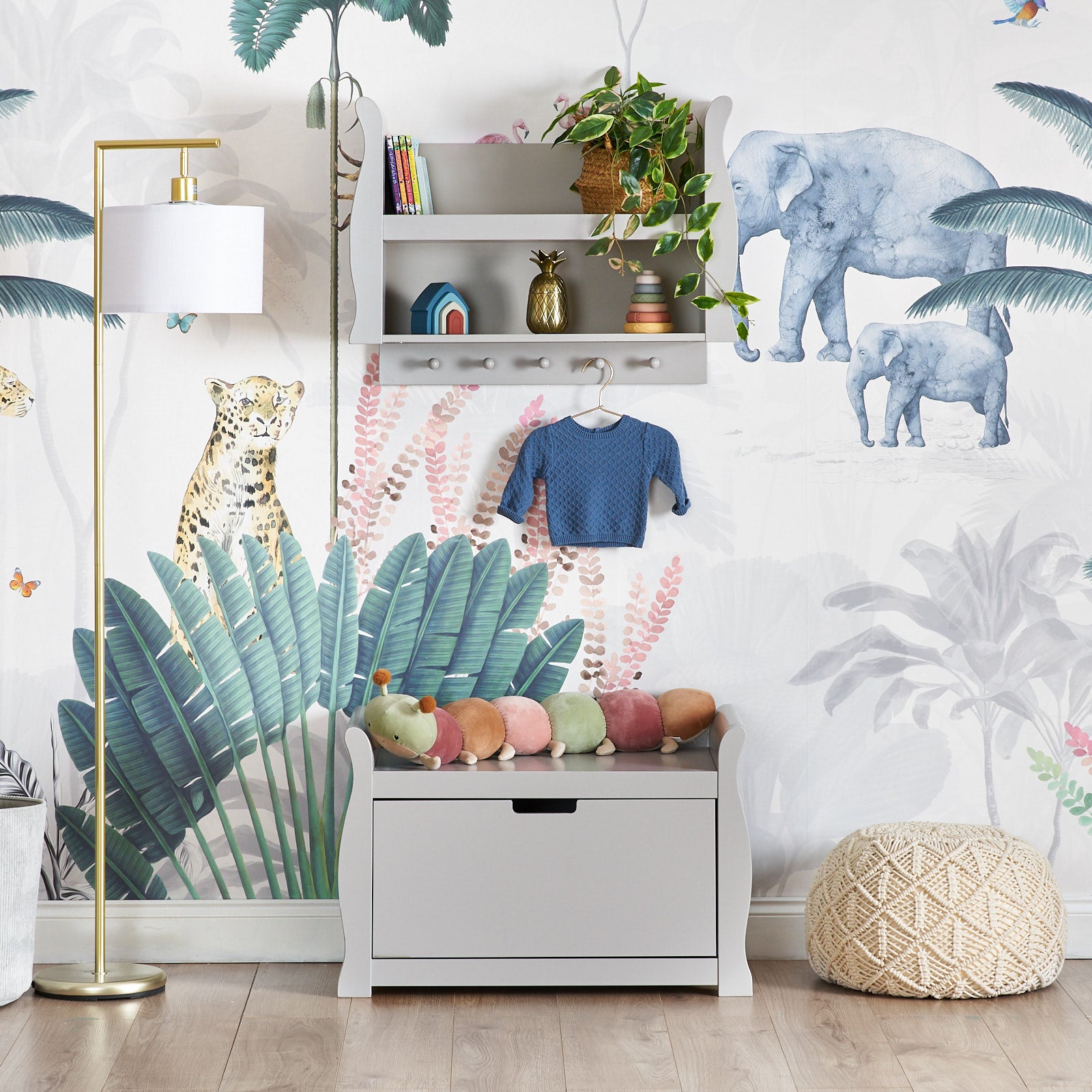 Stamford Sleigh Shelf - Warm Grey