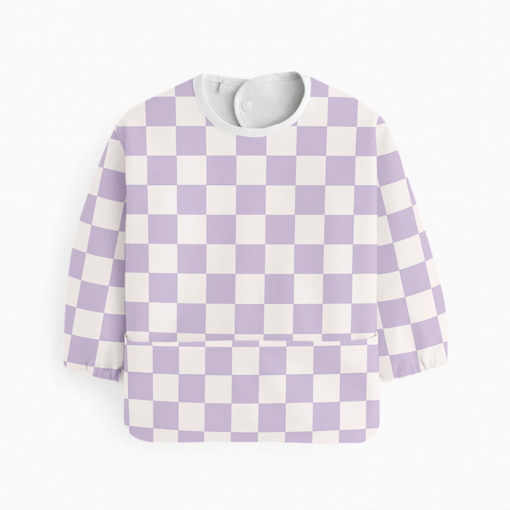 Coverall Bib - Lilac Check