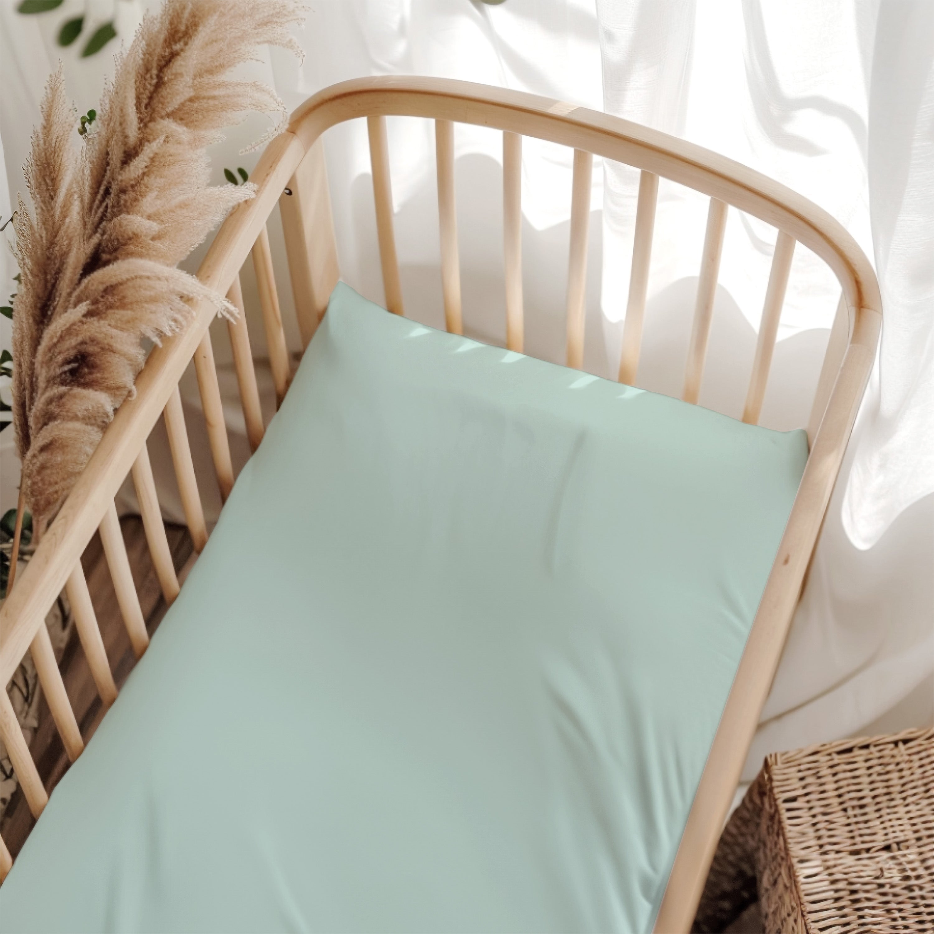 Supersoft Fitted Bedside Crib Sheet - Duck Egg