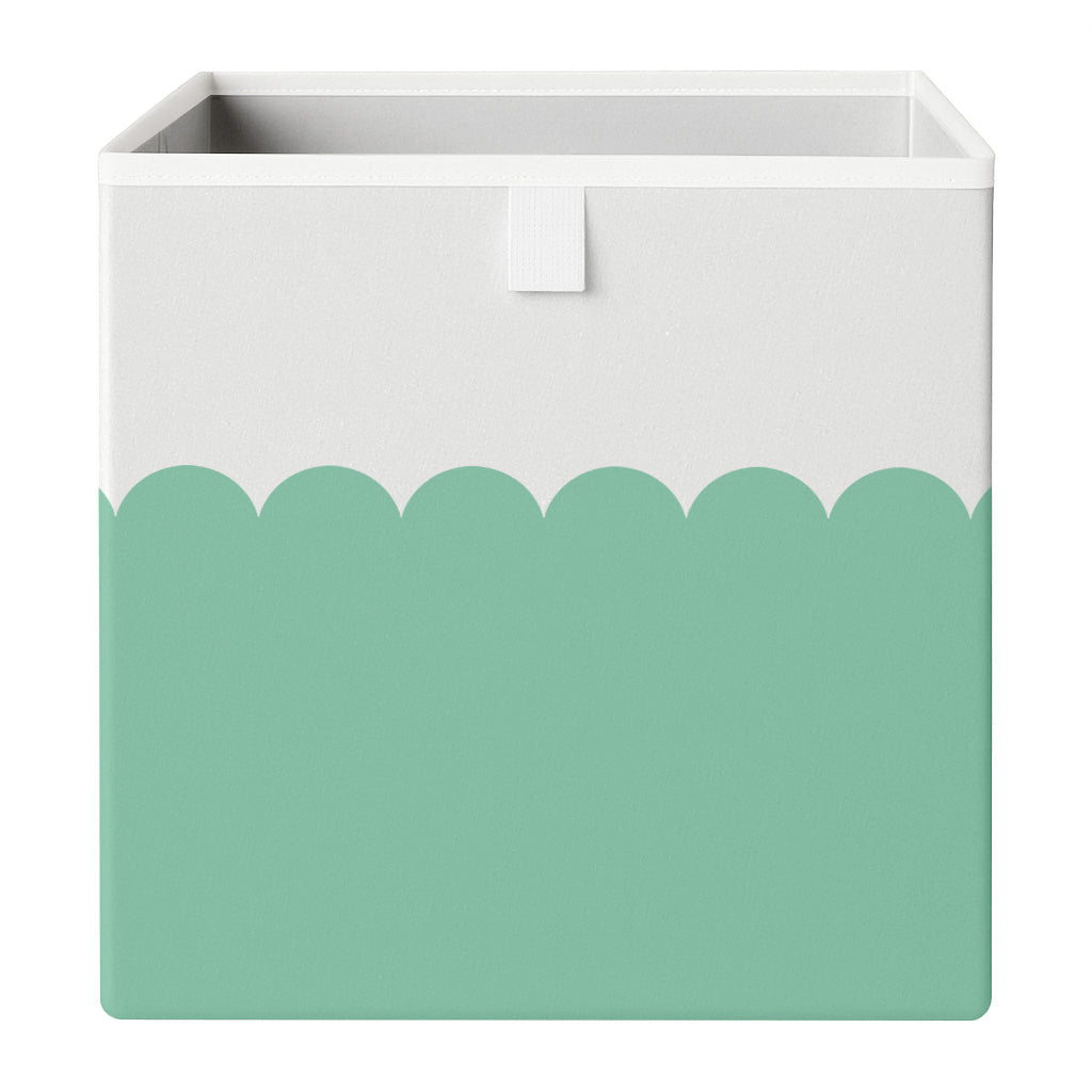 Cube Storage Box - Green Scallop