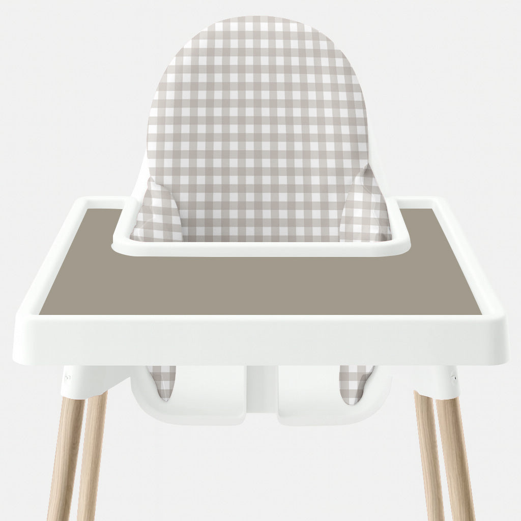 Waterproof Highchair Cushion Cover - Greige Gingham