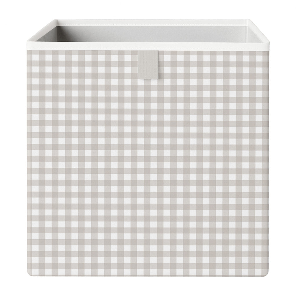 Cube Storage Box - Greige Gingham