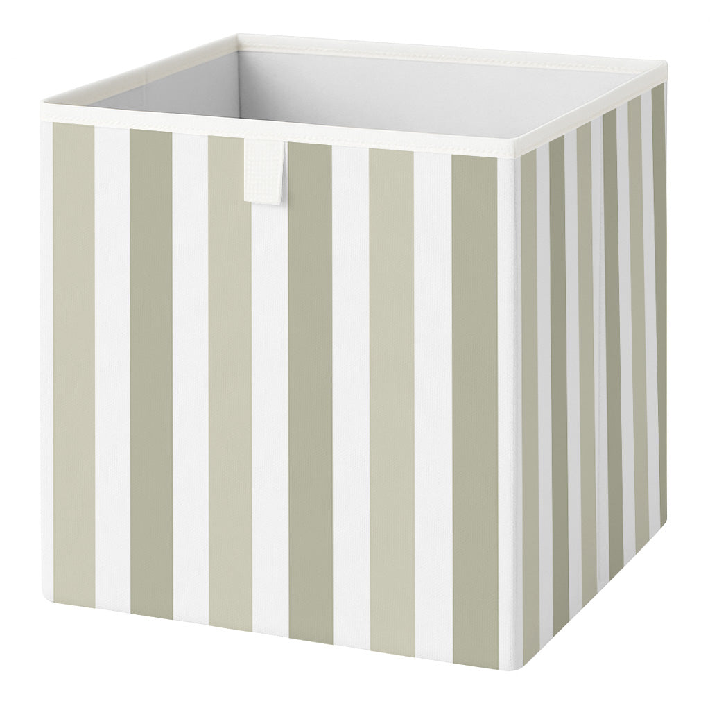 Cube Storage Box - Pale Sage Stripe