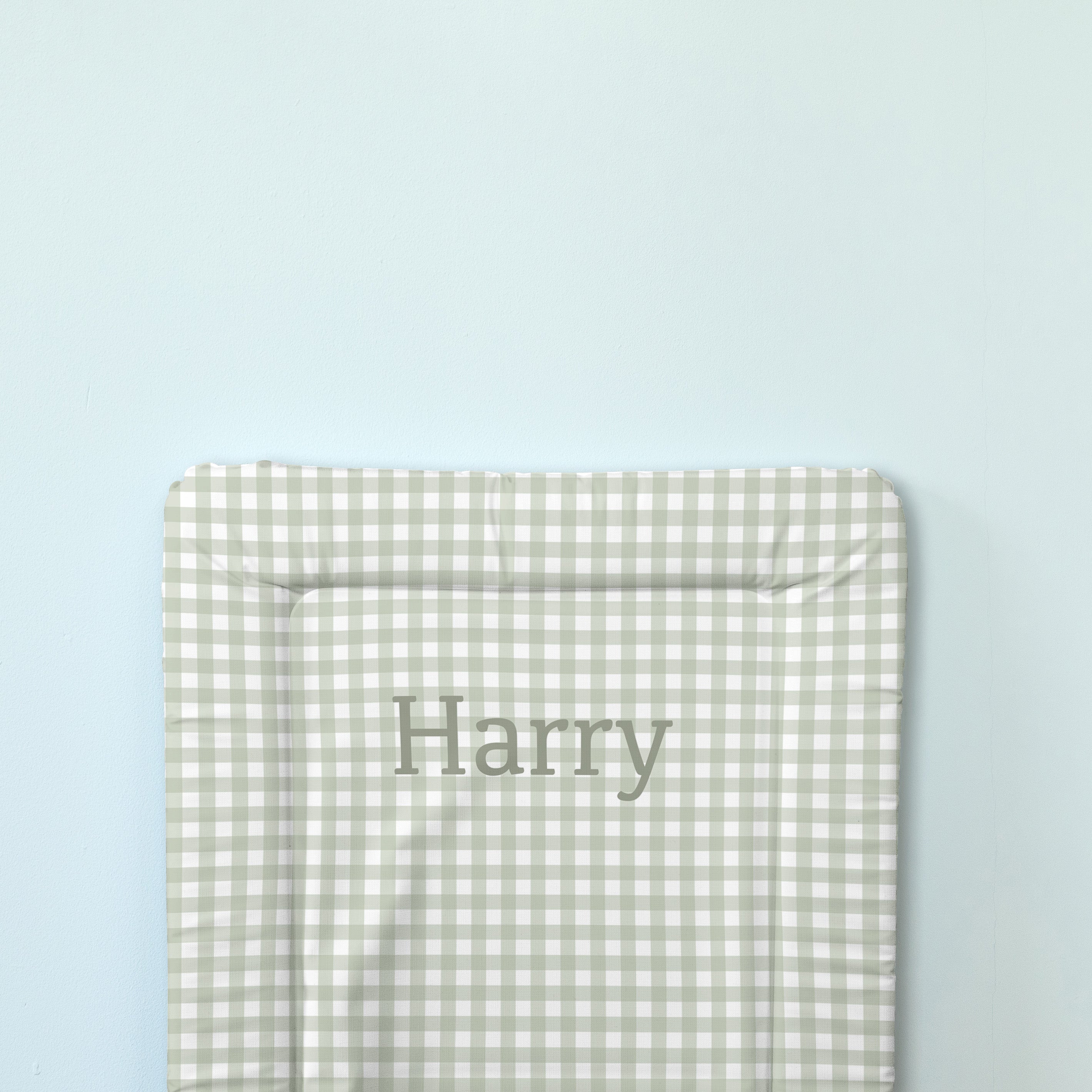 Personalised Classic Changing Mat - Sage Gingham