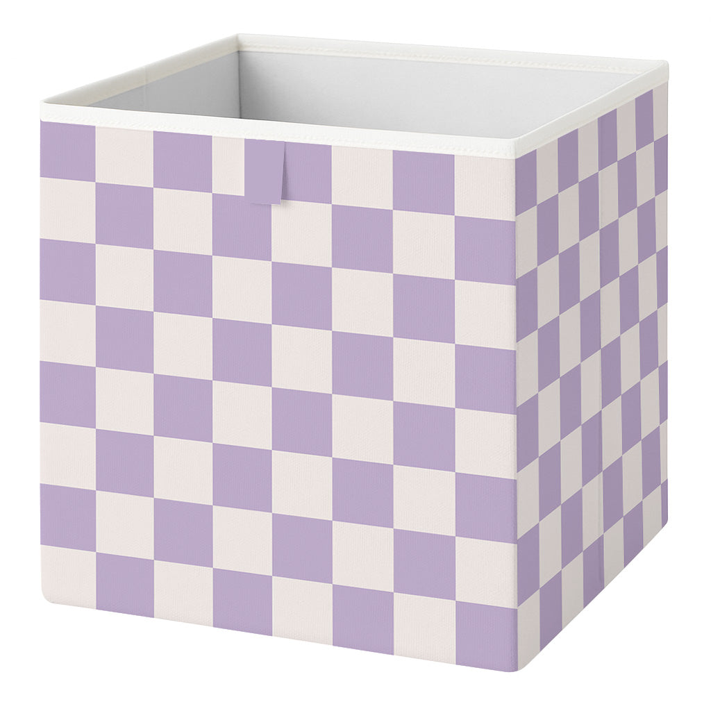 Cube Storage Box - Lilac Check