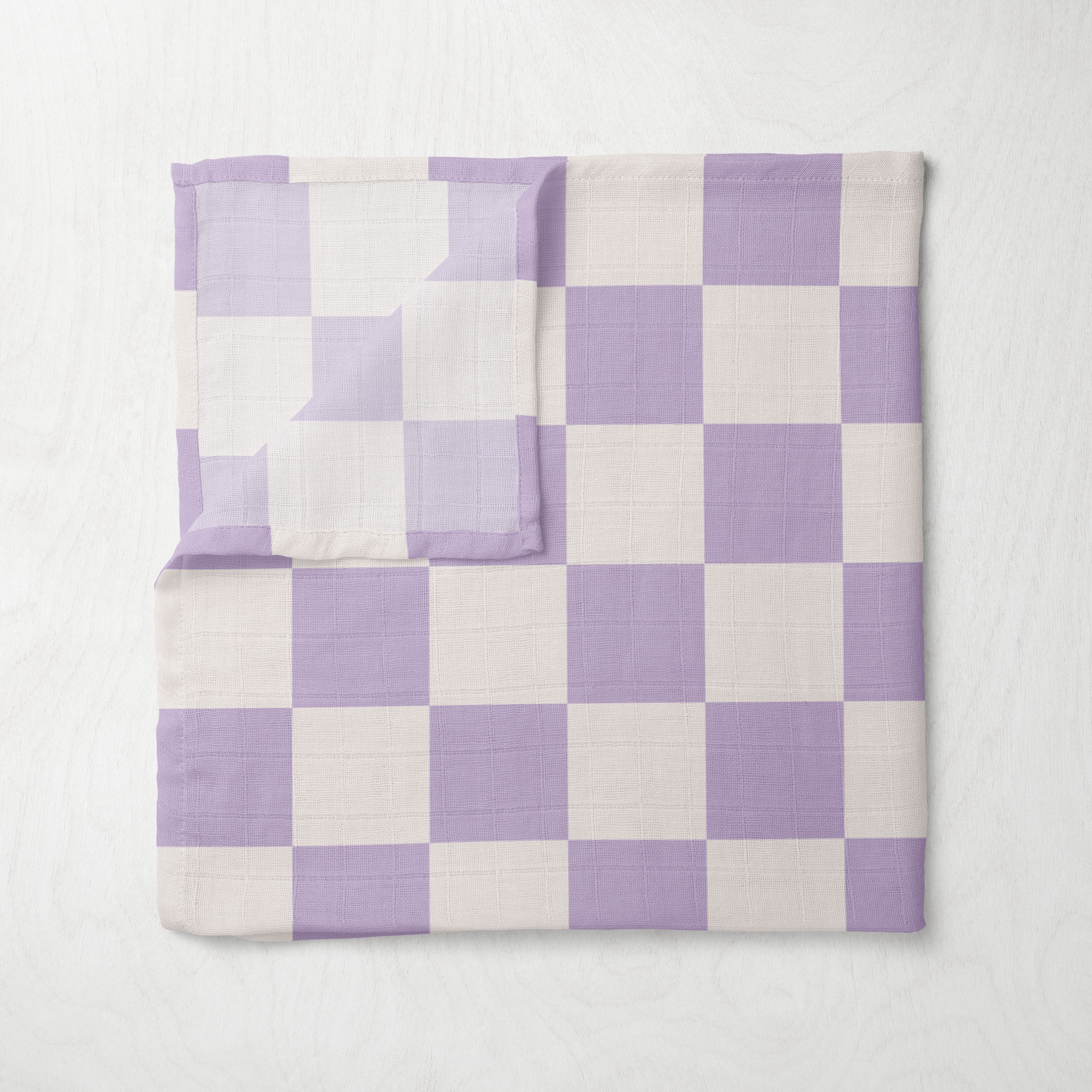 Bamboo Muslin Swaddle - Lilac Check