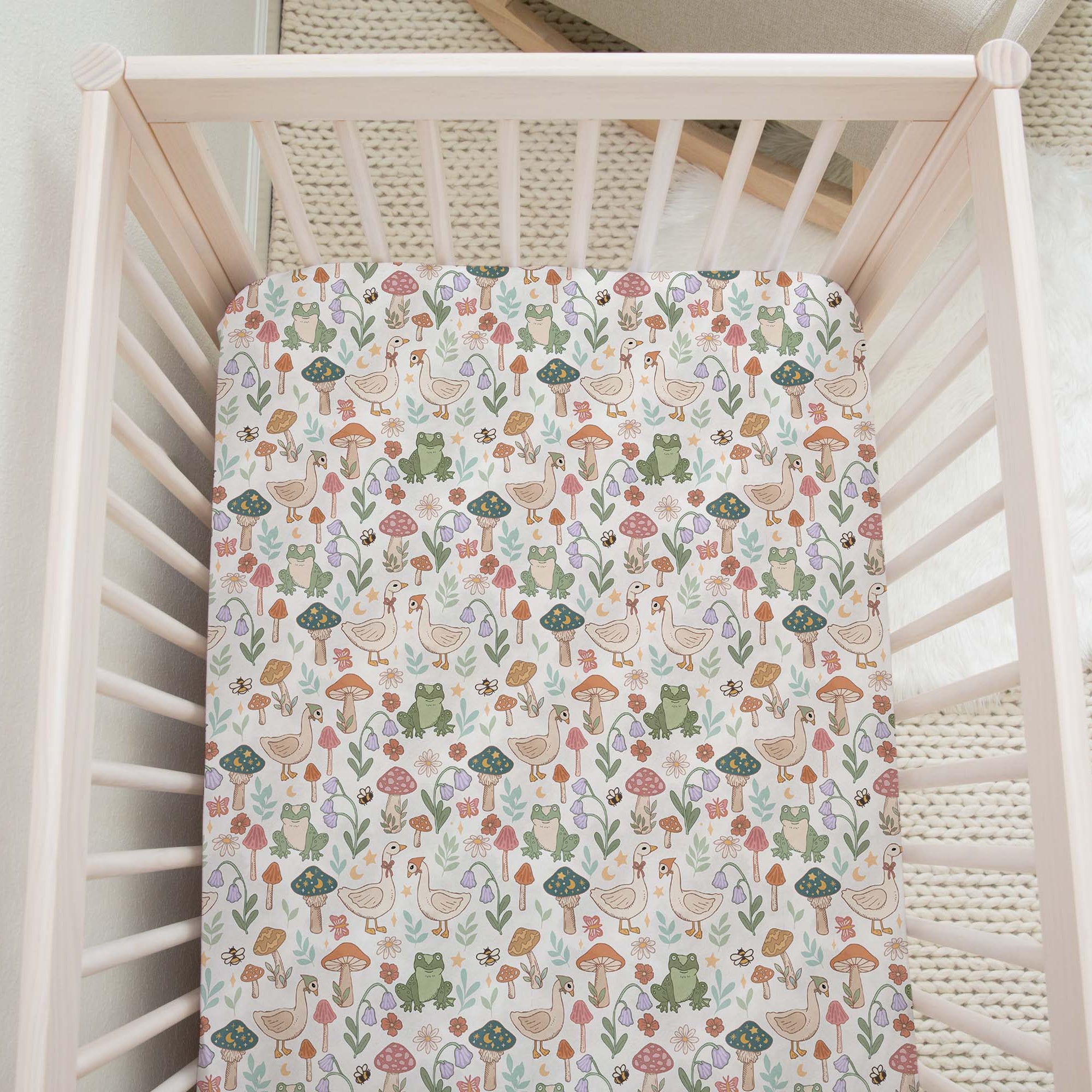 Supersoft Fitted Cot Sheet - Meadow Friends