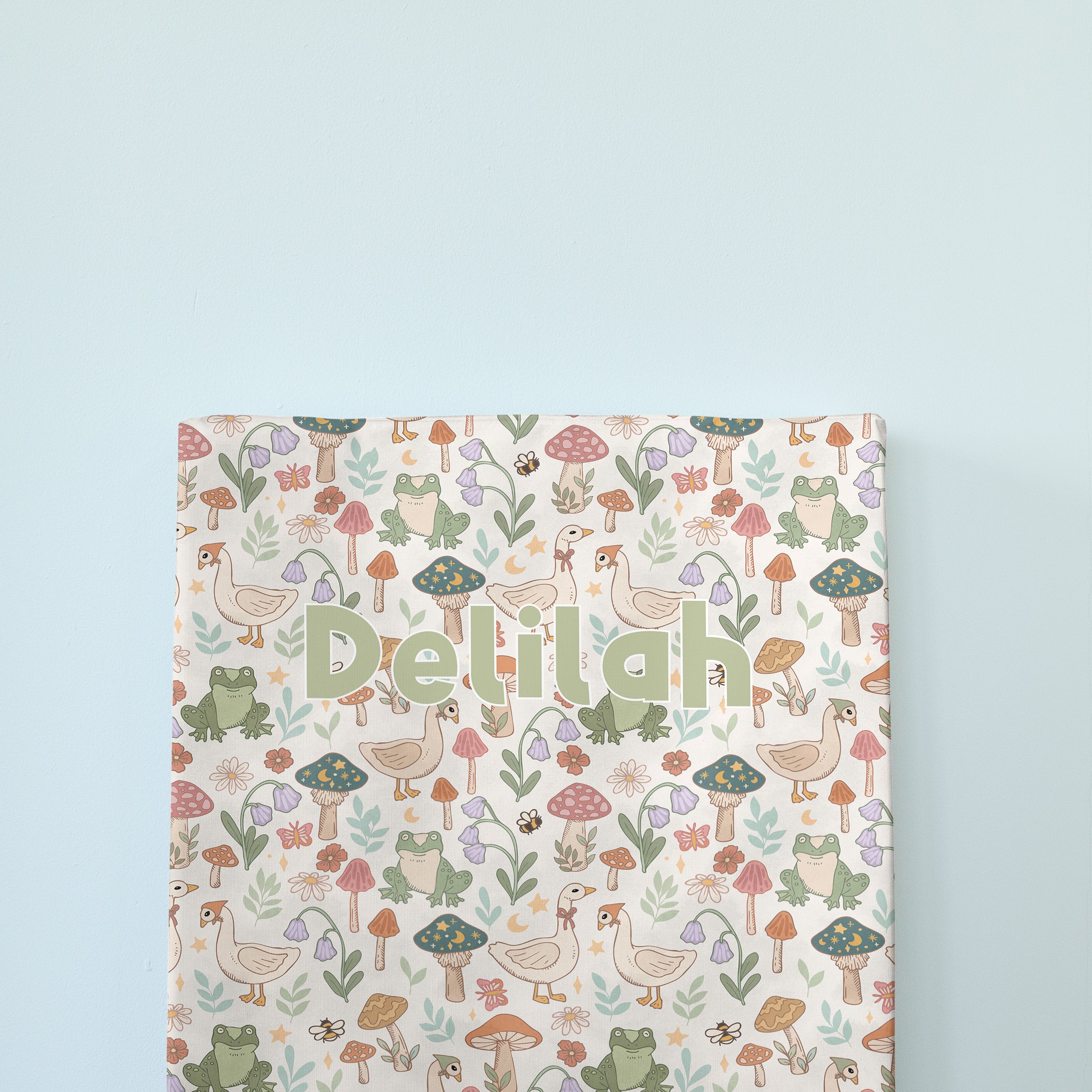 Personalised Wedge Changing Mat - Meadow Friends