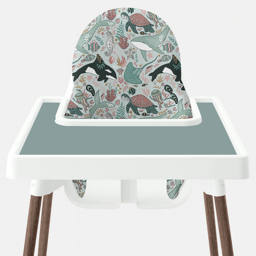 Waterproof Highchair Cushion Cover - Ocean Parade