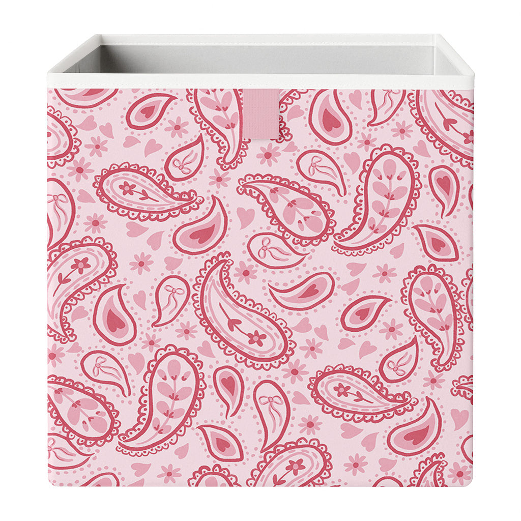 Cube Storage Box - Pink Paisley