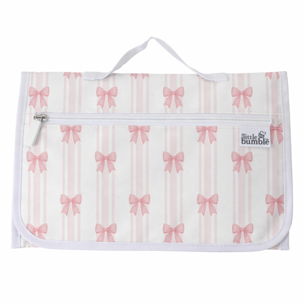 Travel Changing Clutch - Pink Bows