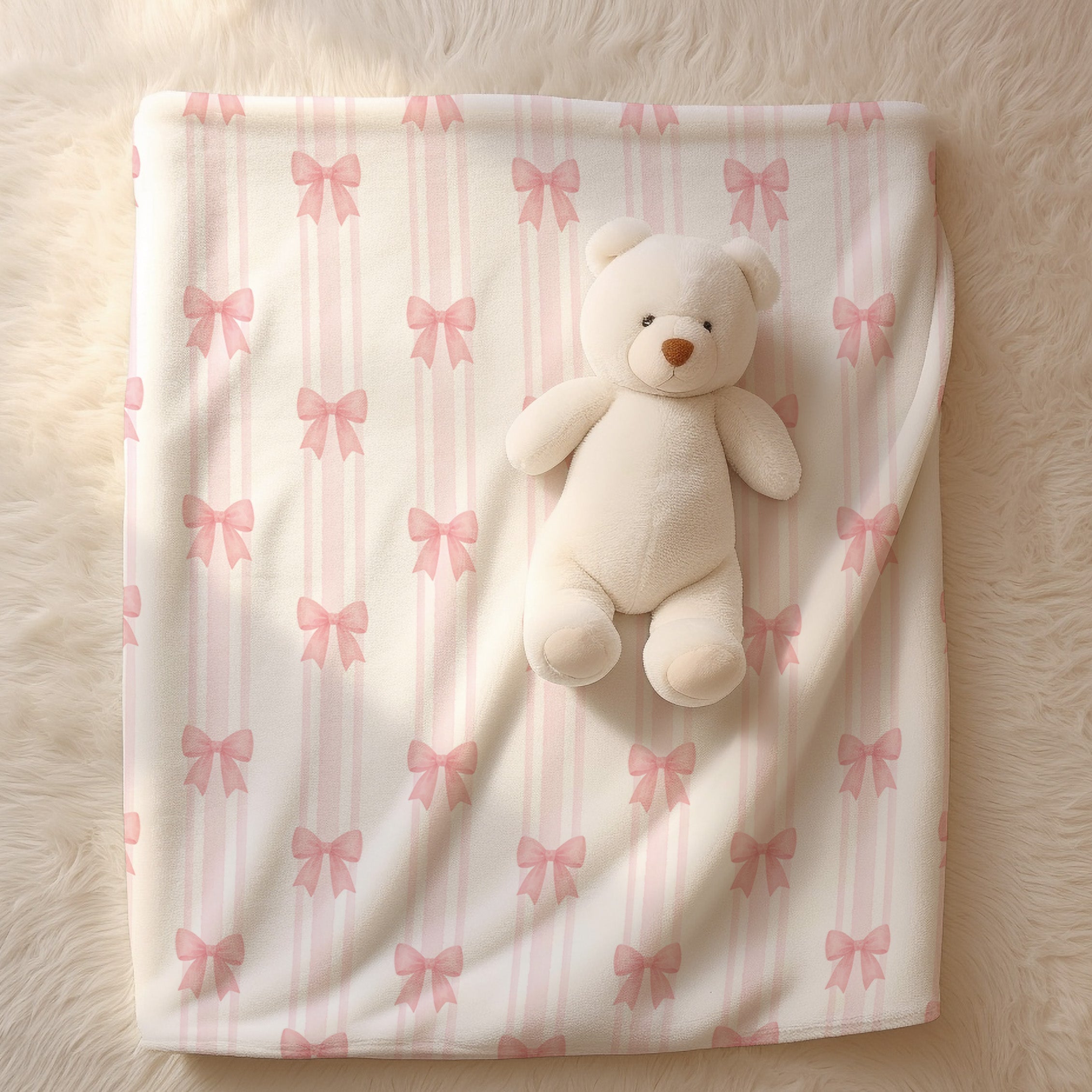 Cozy Blanket - Pink Bows