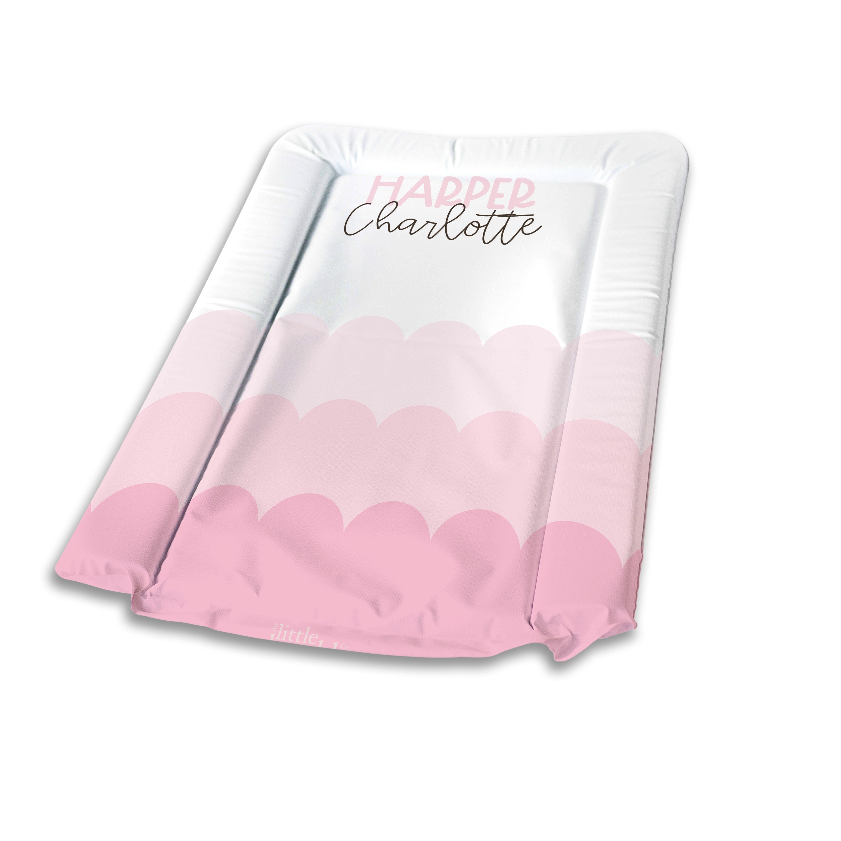 Personalised Classic Changing Mat - Pink Scallops