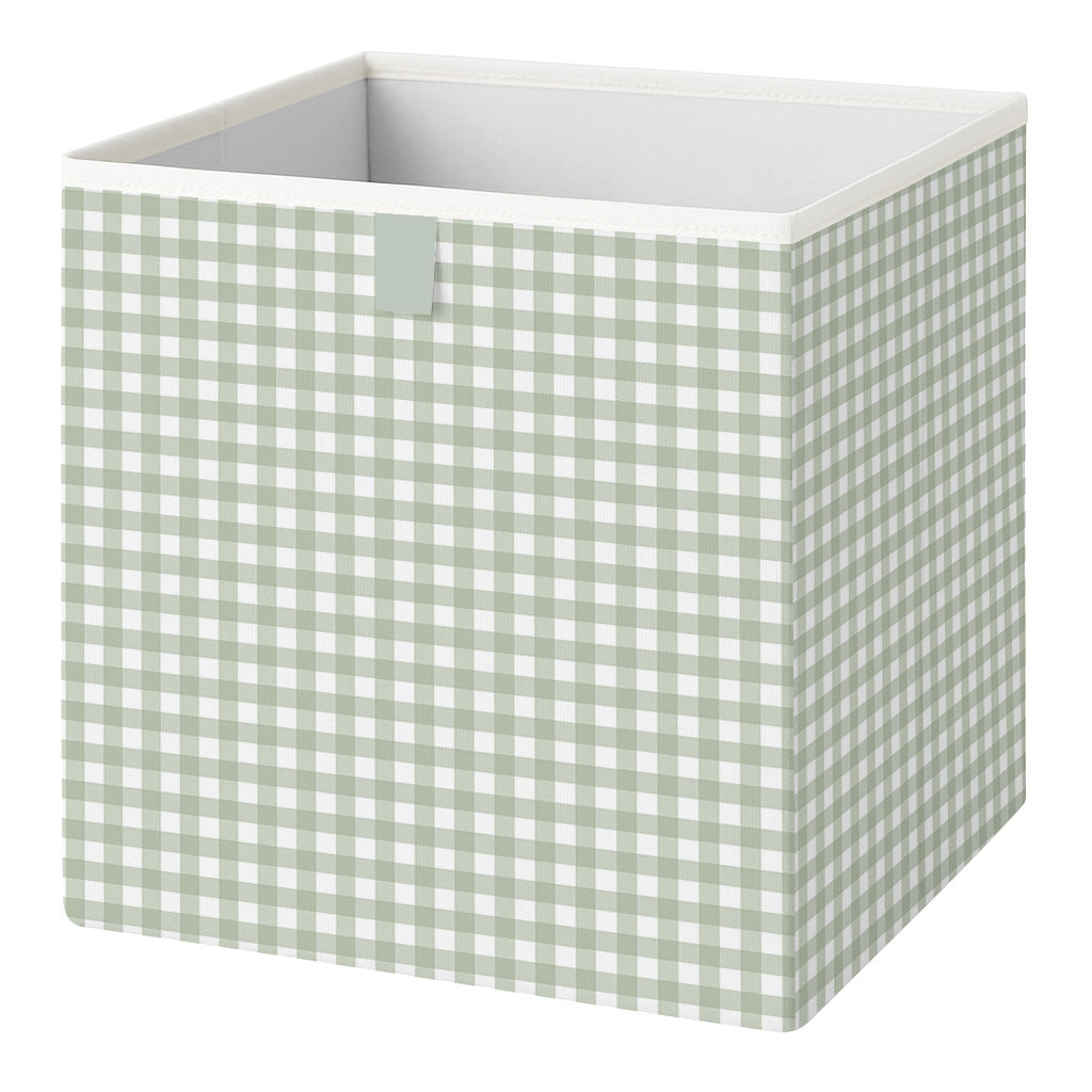Cube Storage Box - Sage Gingham