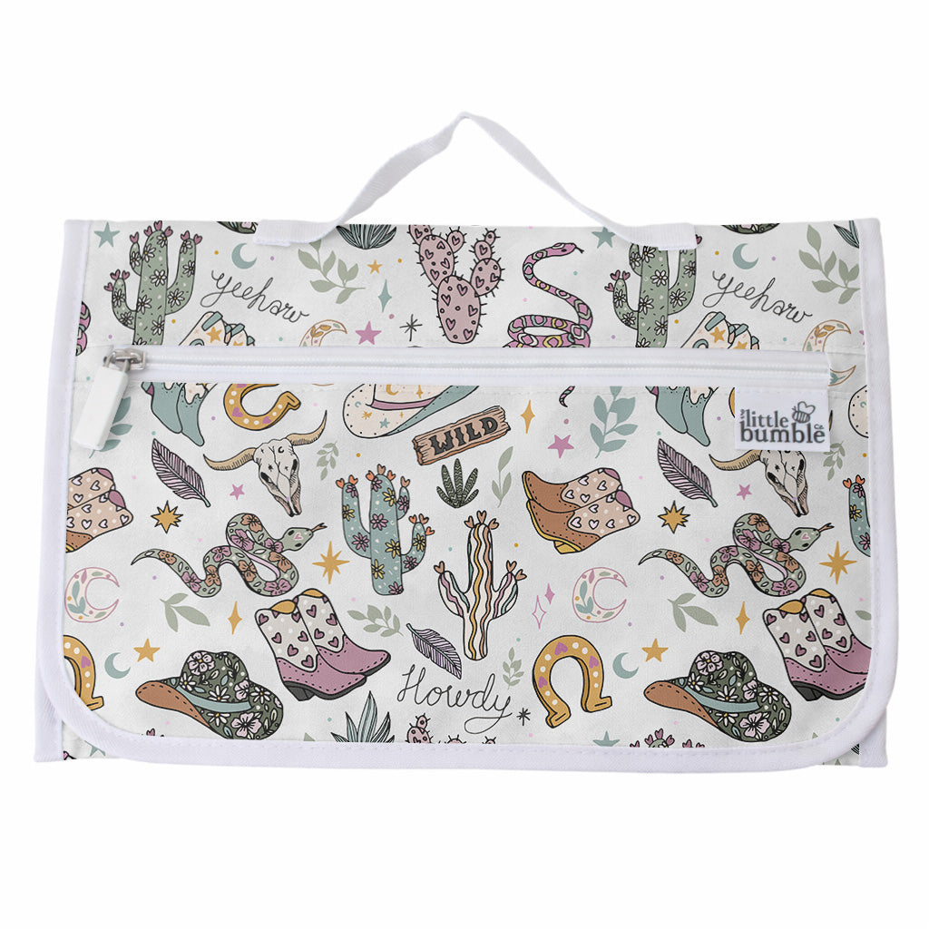 PRE ORDER - Travel Changing Clutch - Wild West Pink