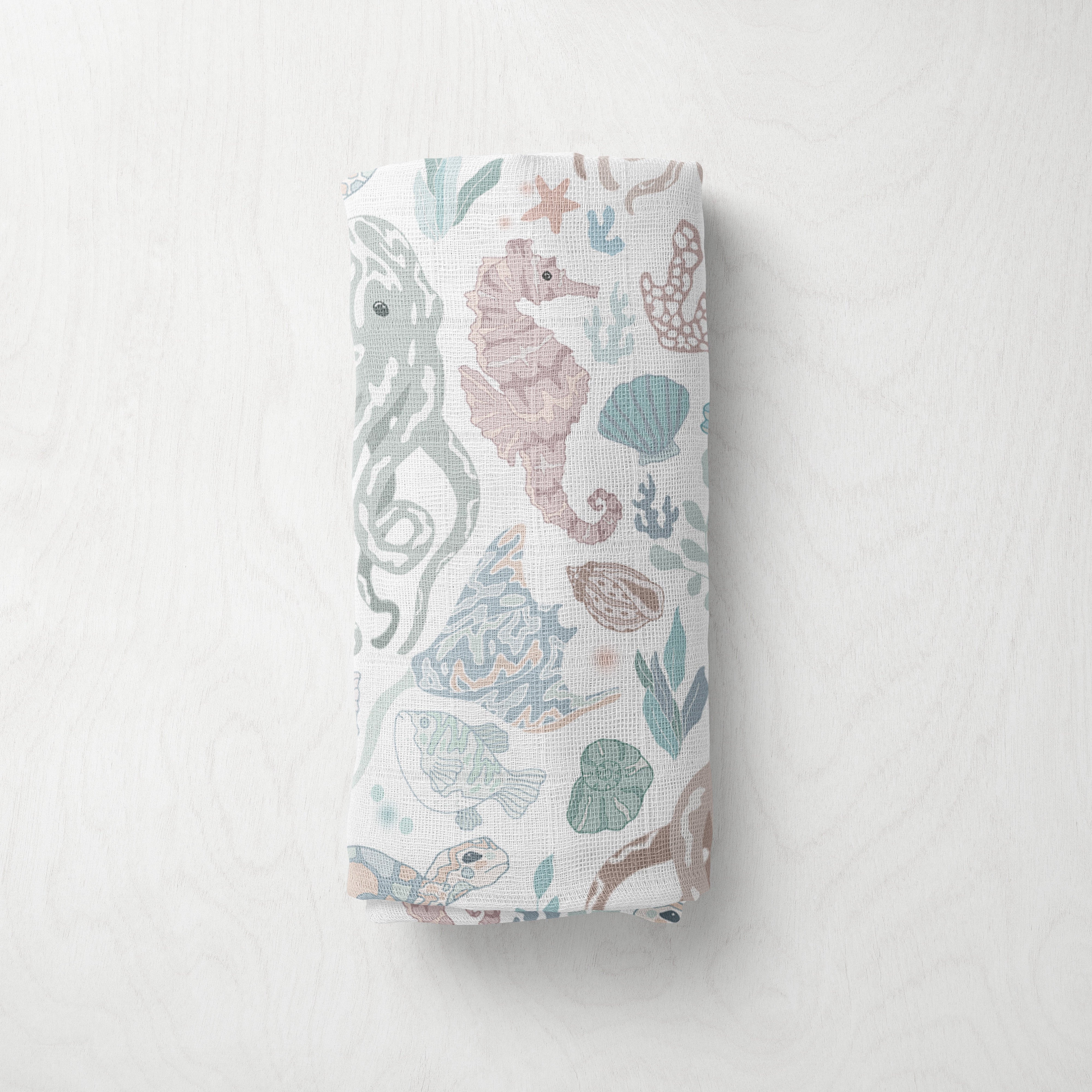 Bamboo Muslin Swaddle - Under the Sea