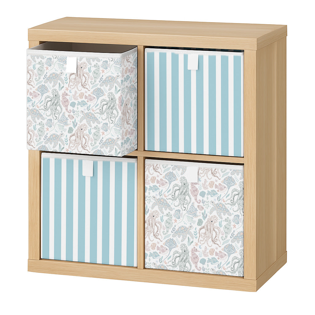 PRE ORDER - Cube Storage Box - Blue Stripe