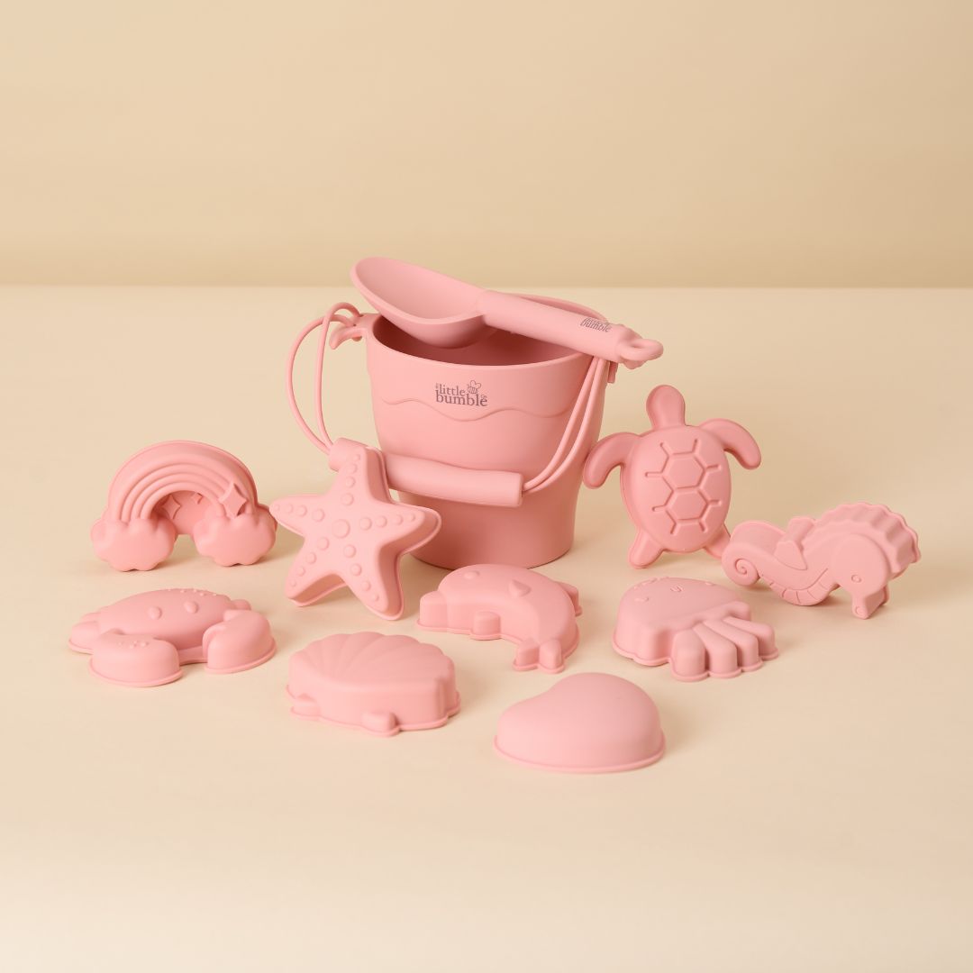 Bucket and Spade Set (11 Piece Set) Pink The Little Bumble Co.