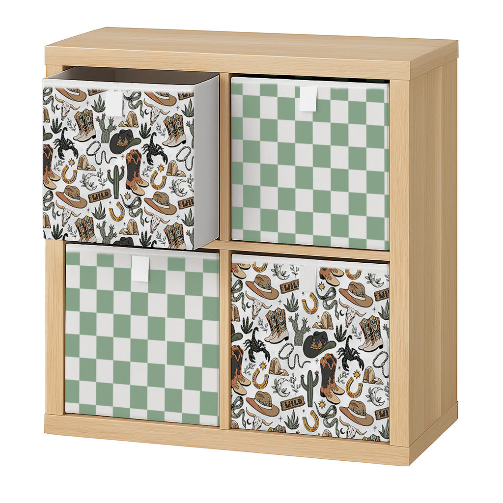 Cube Storage Box - Green Check