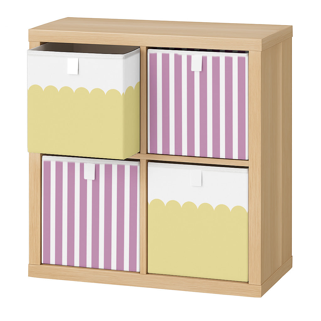 Cube Storage Box - Pink Stripe