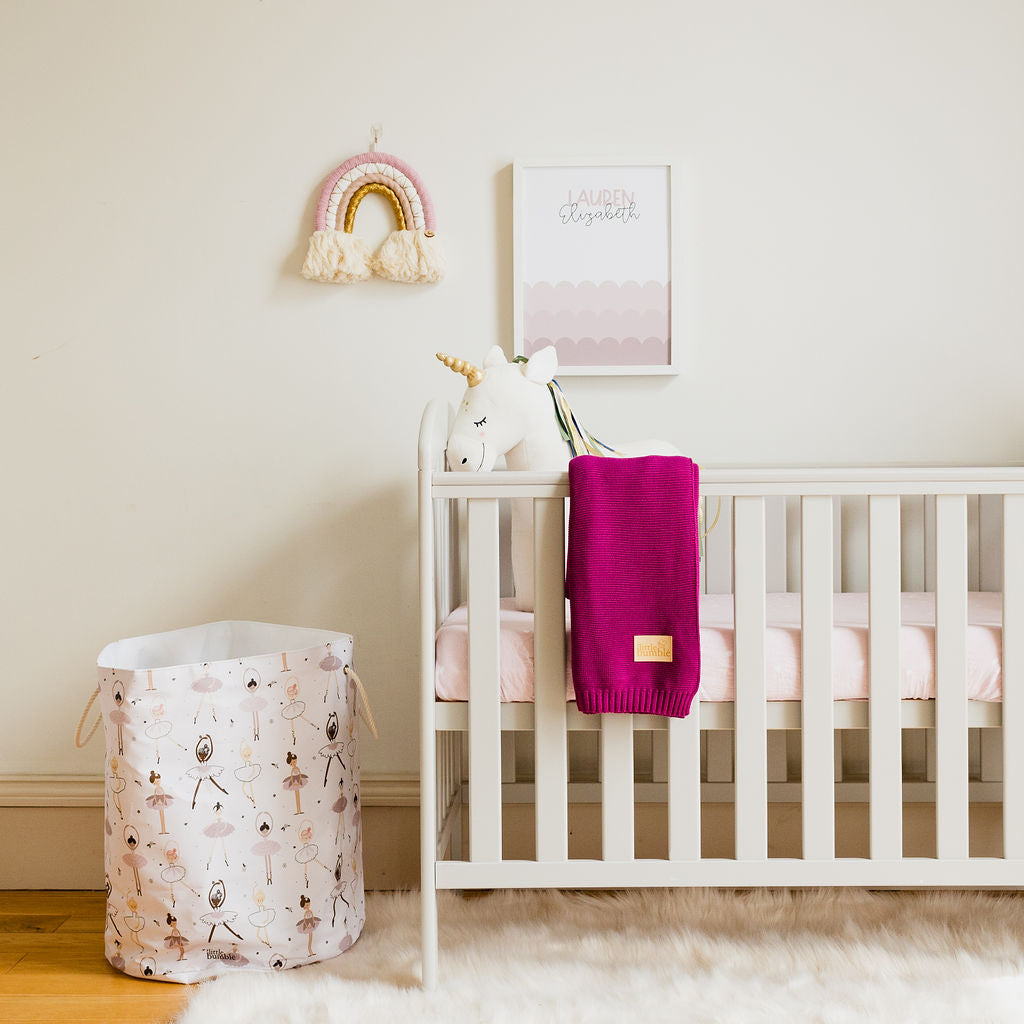 Luxury Knitted Blanket - Raspberry - The Little Bumble Co.