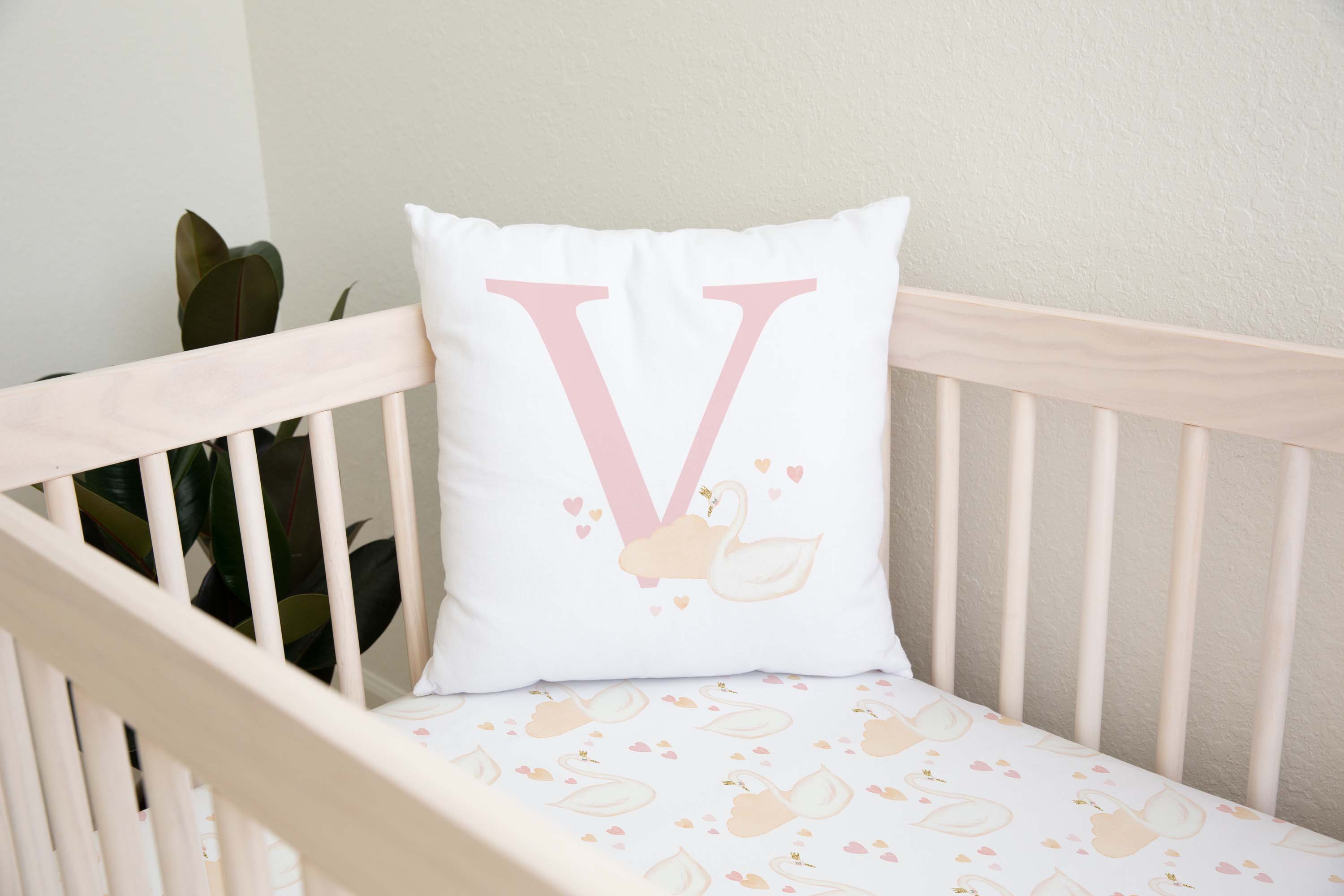 Fitted Muslin Cot Sheet - Swan Princess - The Little Bumble Co.