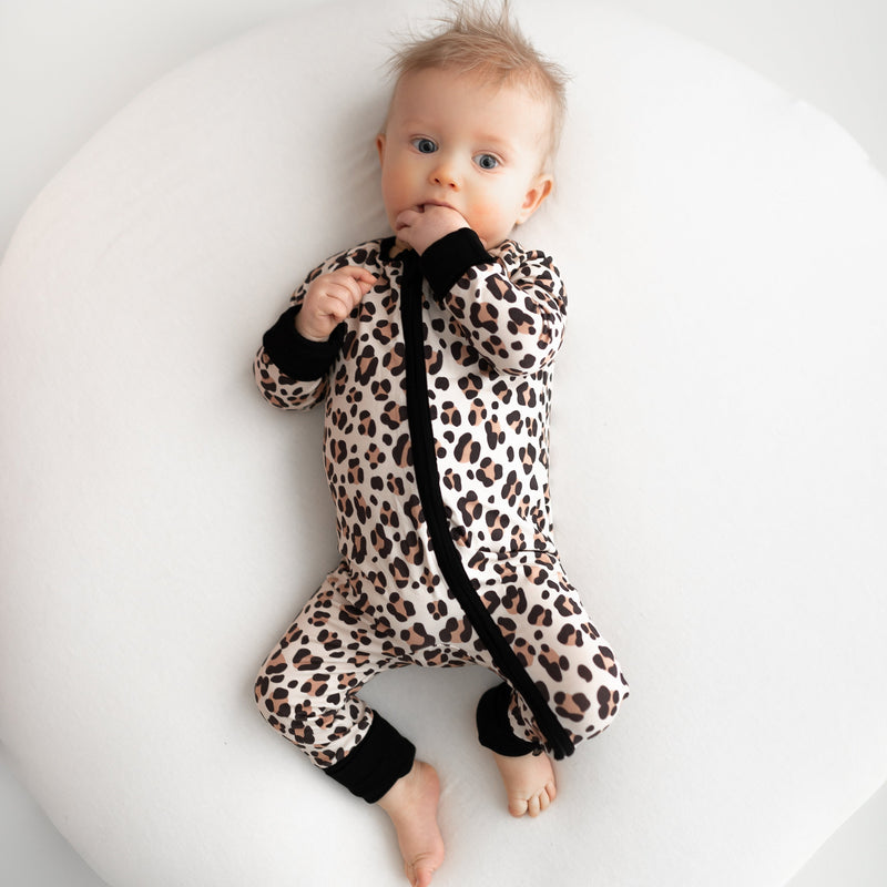 Leopard Print 2 Way Zip Sleepsuit