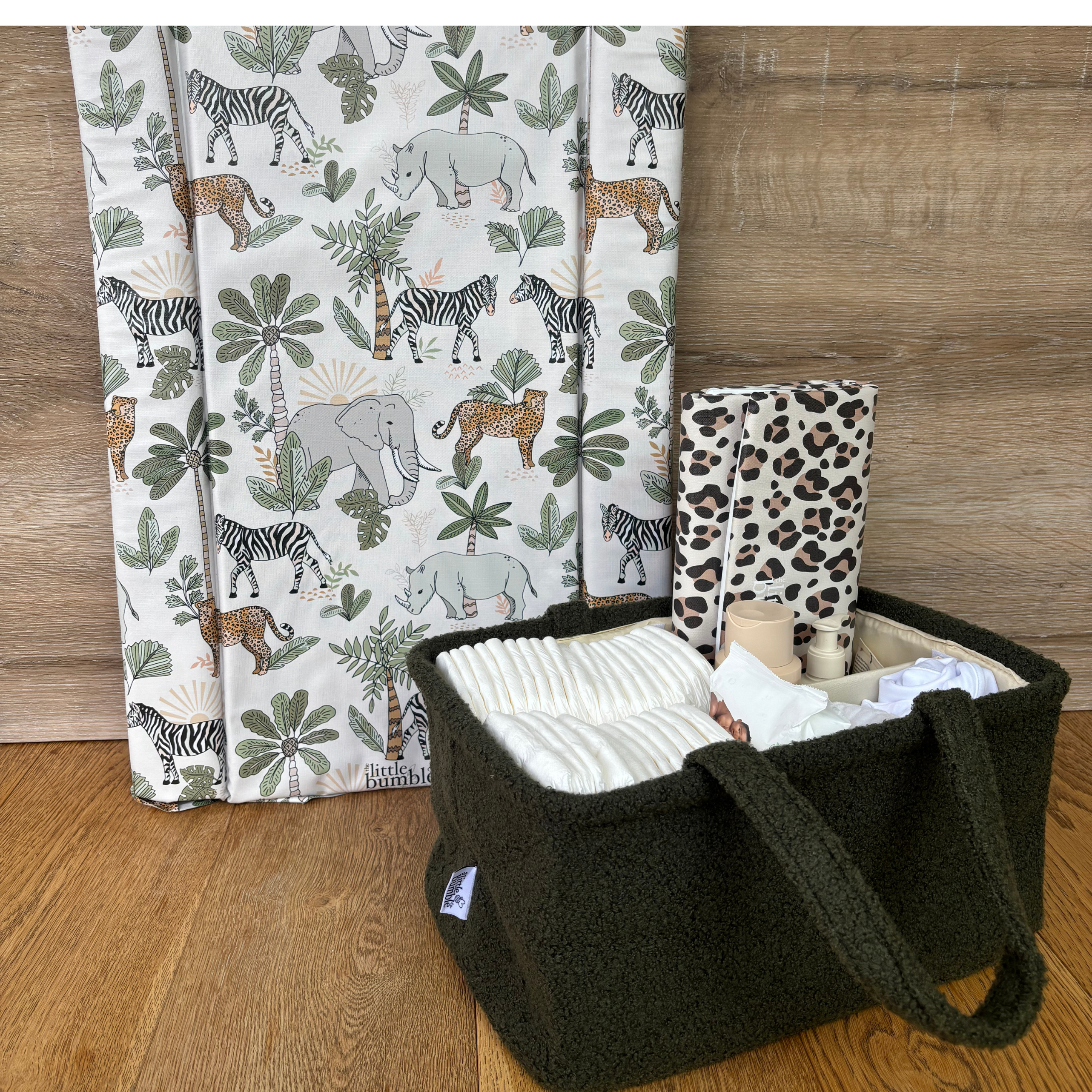 Bouclé Teddy Nappy Caddy - Khaki