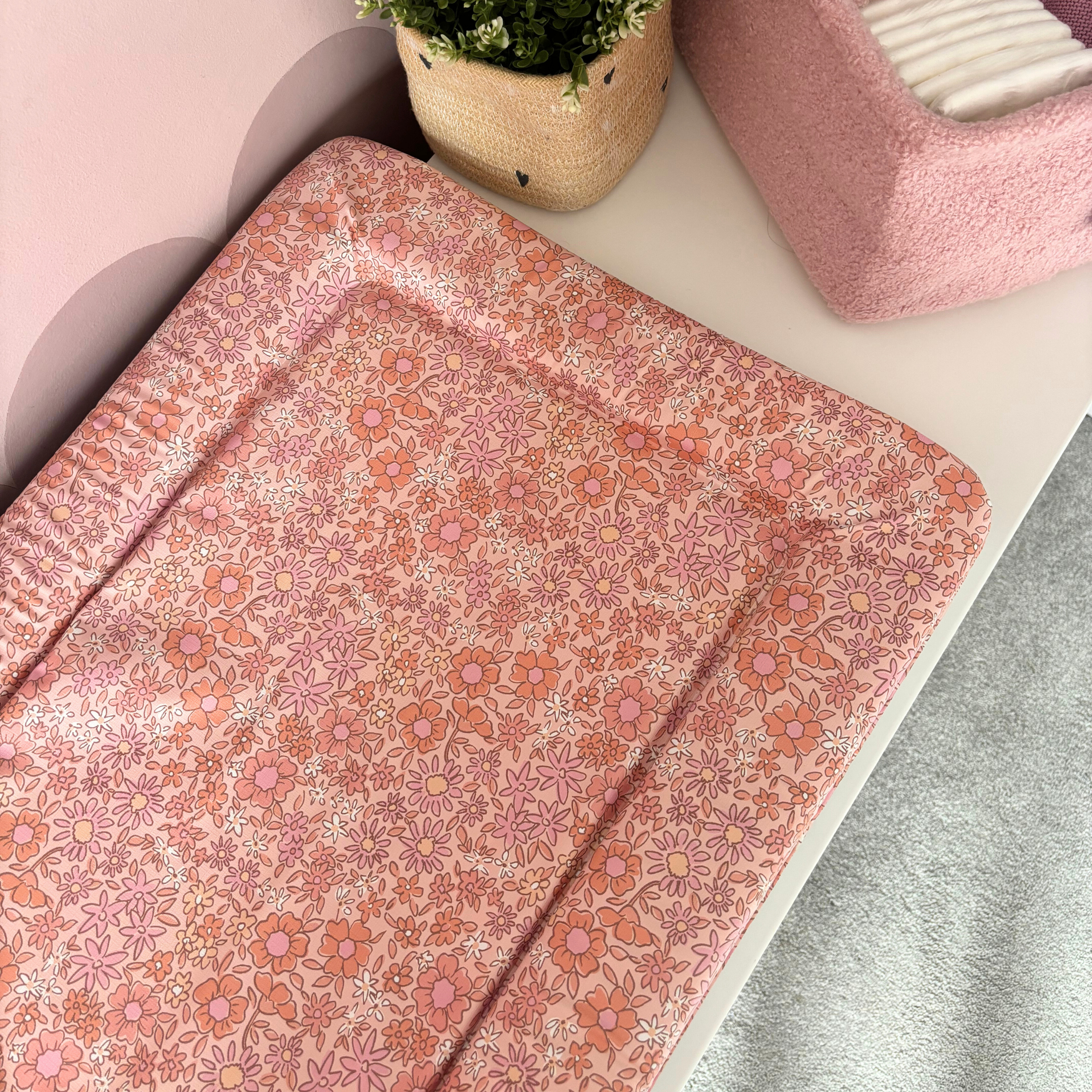 Standard Changing Mat - Ditsy Floral Coral