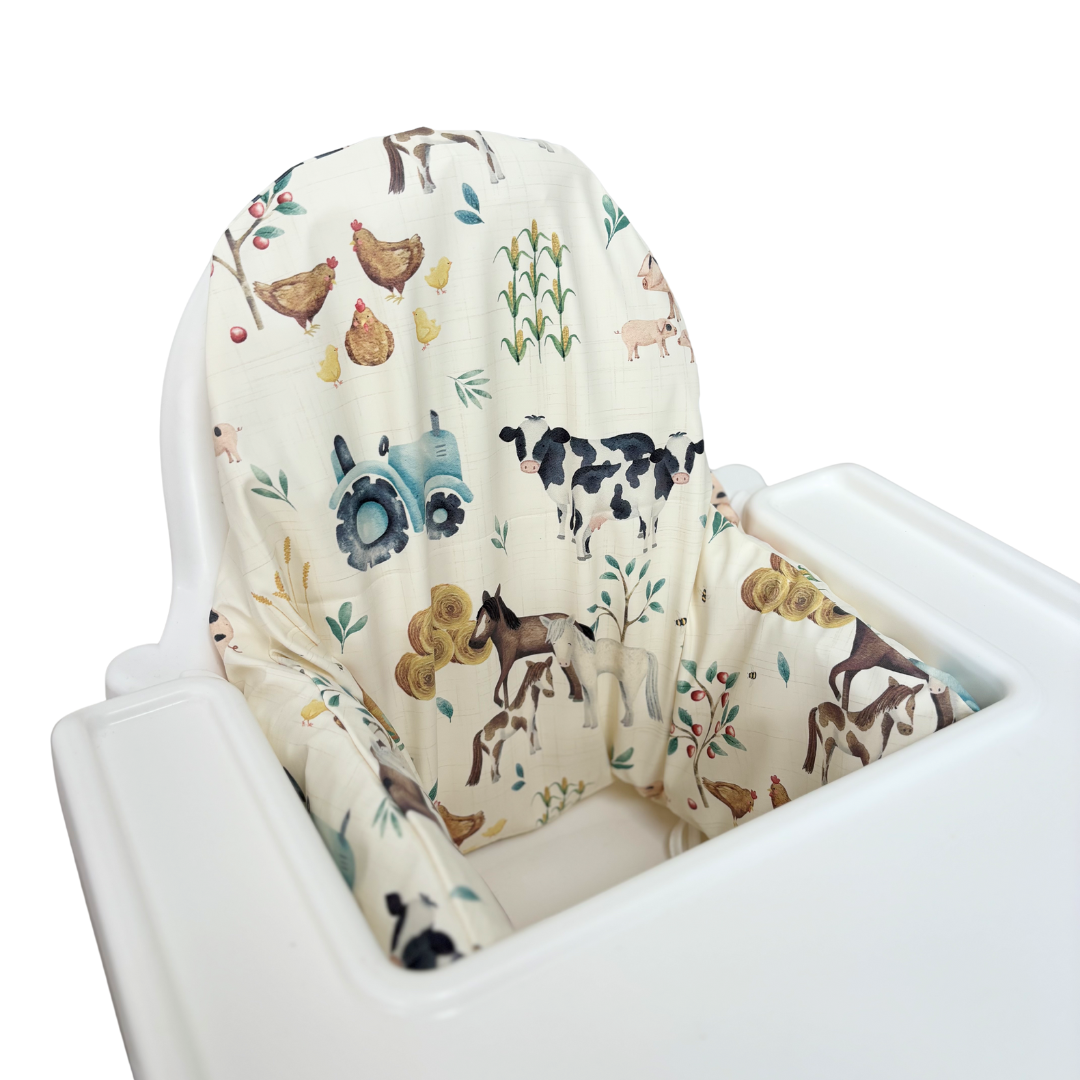 Waterproof Highchair Cushion Cover - Farm Yard