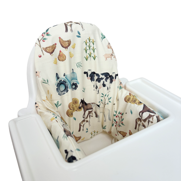 Waterproof Highchair Cushion Cover - Farm Yard