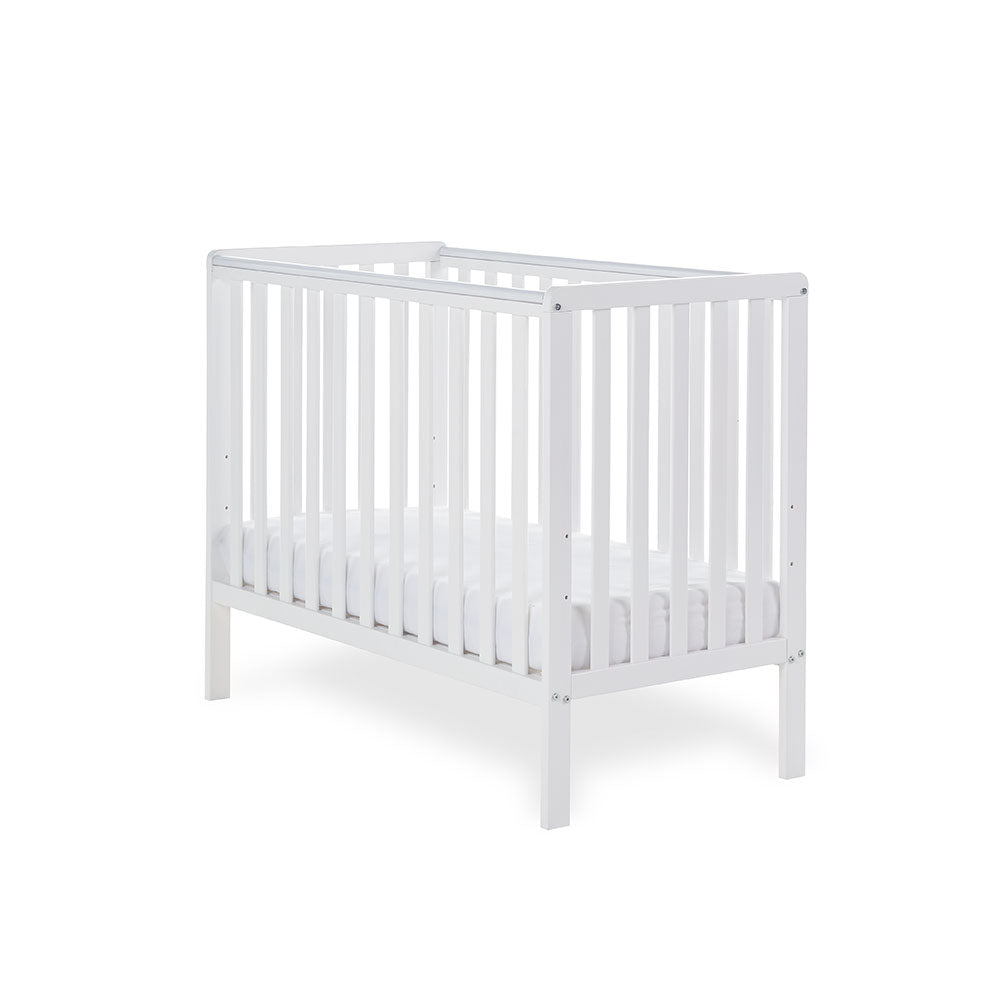 Bantam Space Saver Cot & Fibre Mattress - White