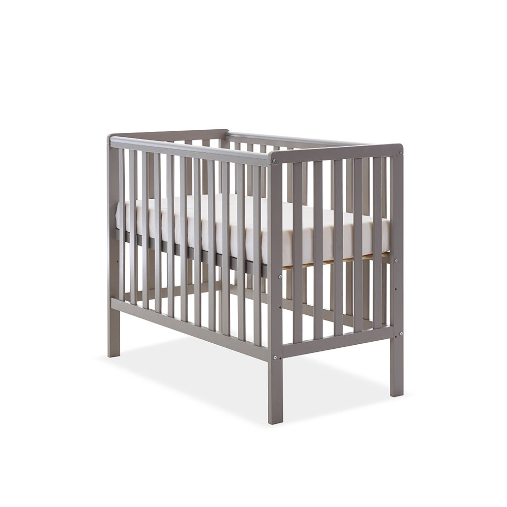 Bantam Space Saver Cot & Fibre Mattress - Taupe Grey