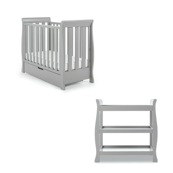 Stamford Space Saver Sleigh 2 Piece Room Set - Warm Grey