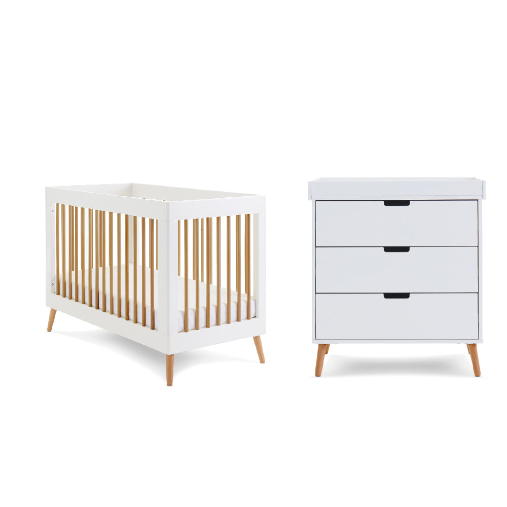 Maya Mini 2 Piece Room Set - White with Natural