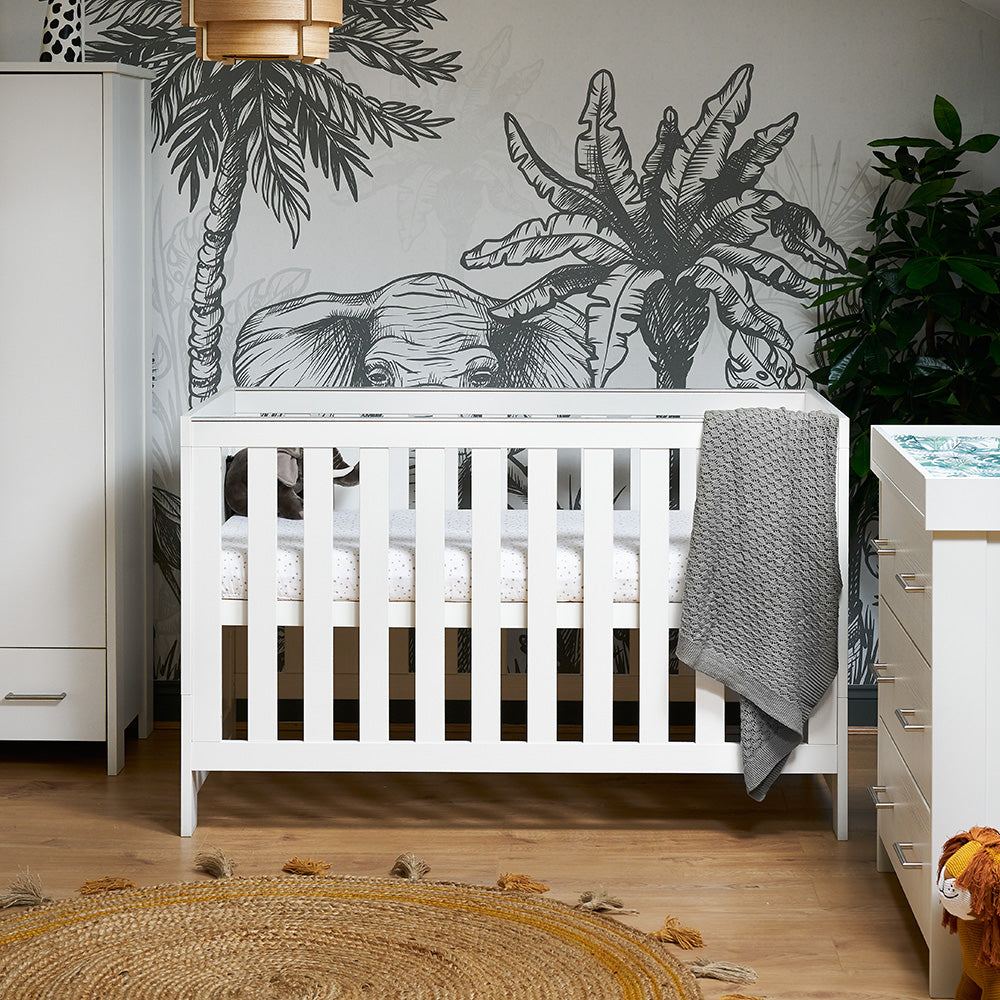 Nika Mini Cot Bed - White Wash